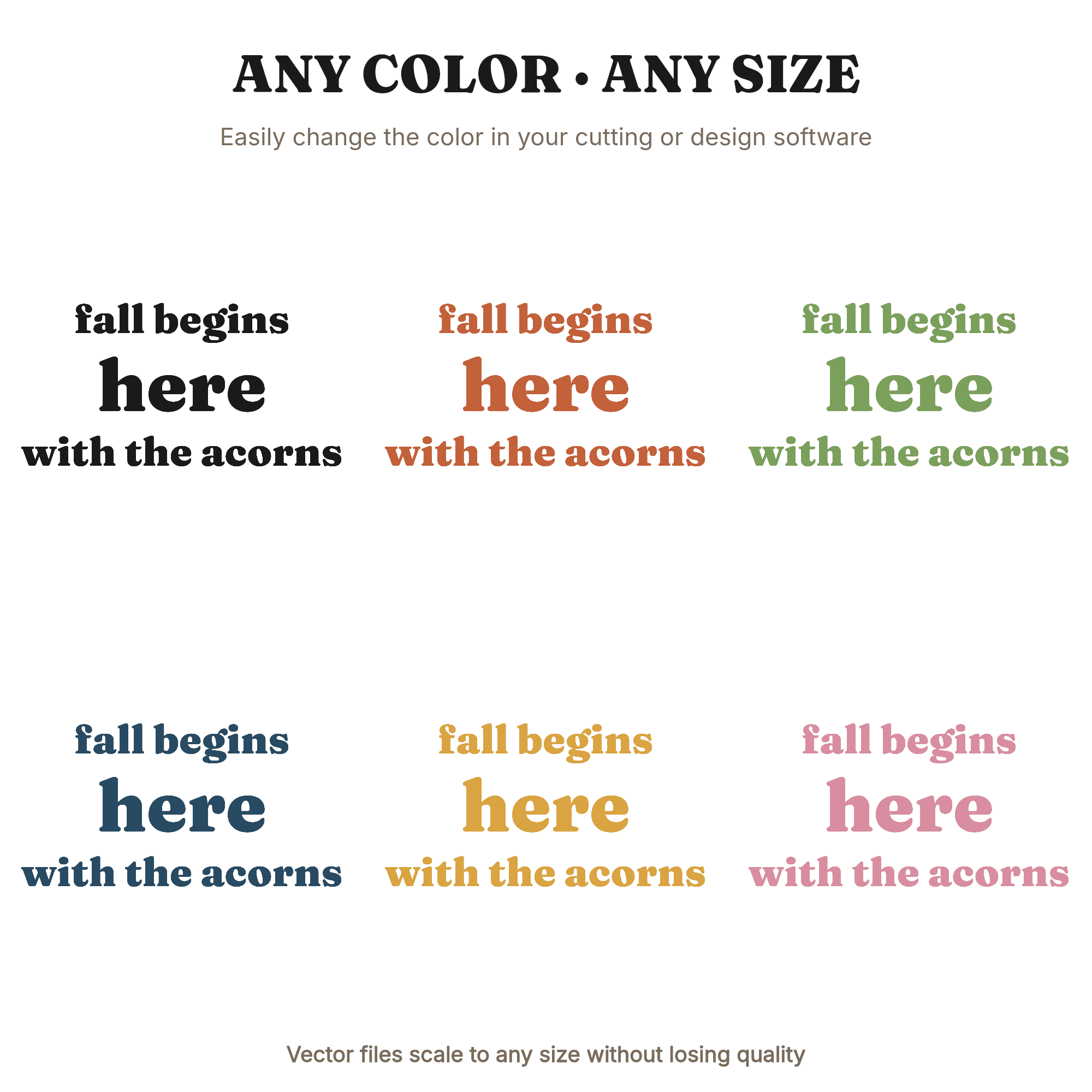 Fall Begins Here Acorn SVG PNG, Autumn Ornamental Flourish Design, First Day of Fall Cut File, view 2