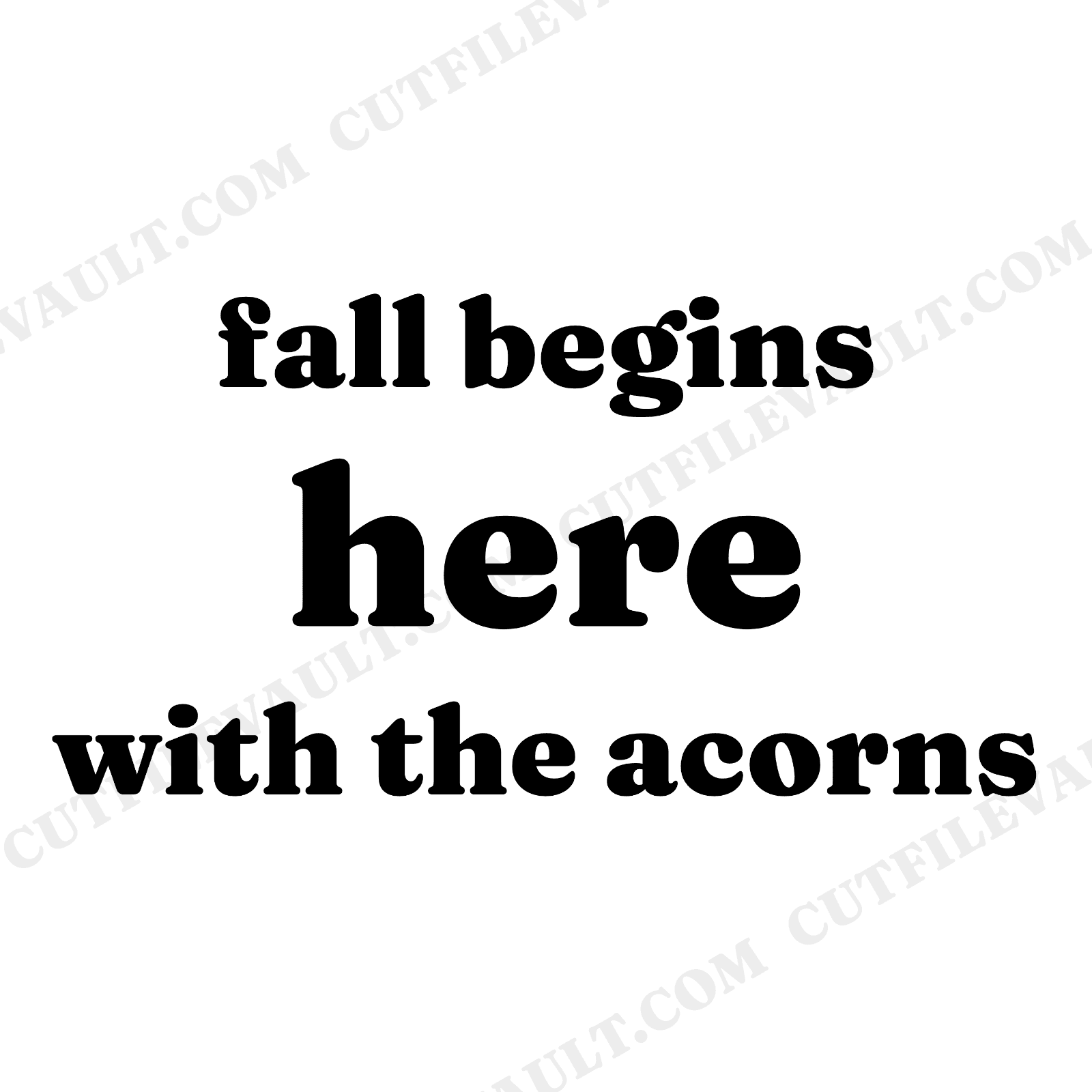 Fall Begins Here Acorn SVG PNG, Autumn Ornamental Flourish Design, First Day of Fall Cut File, view 1