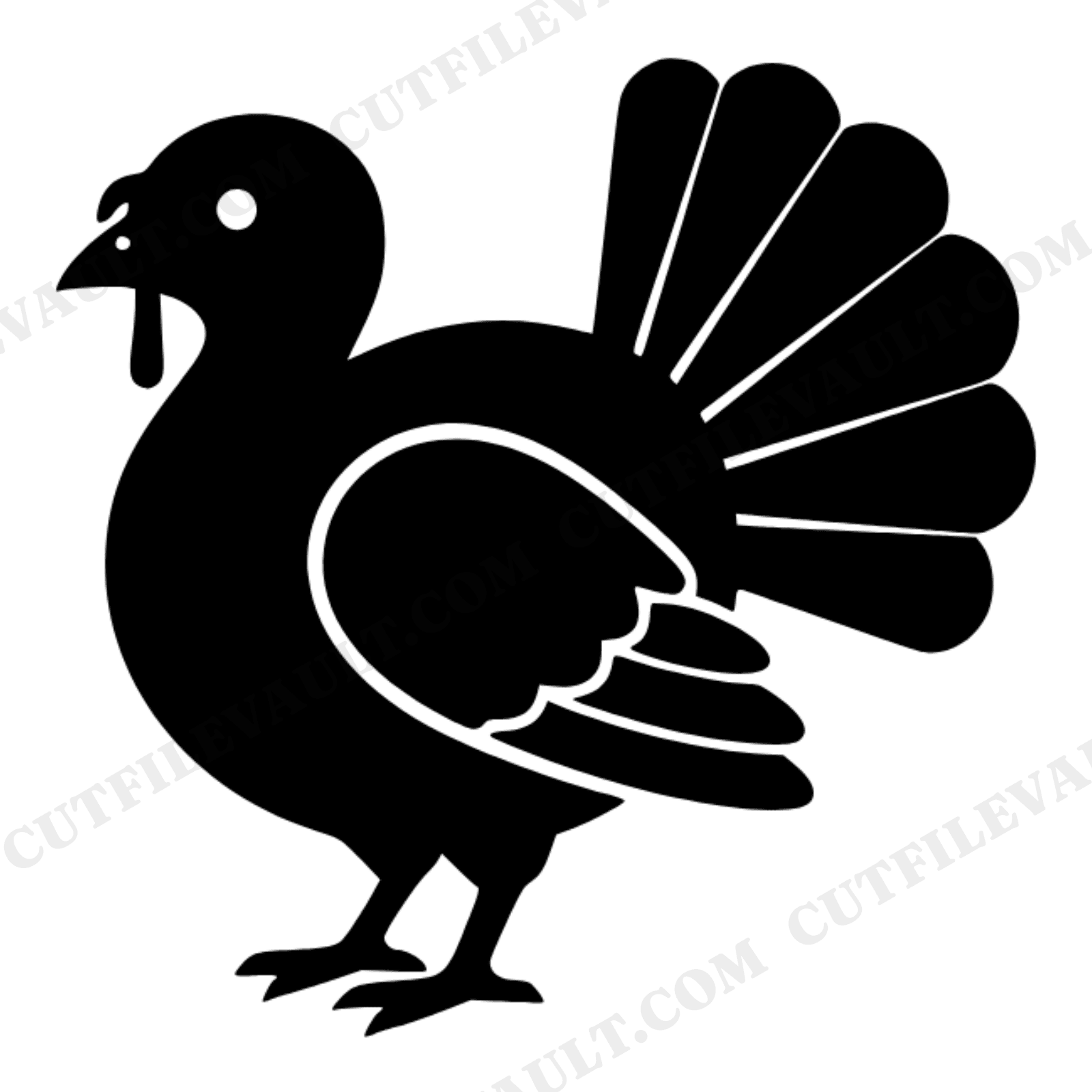 Art Deco Baby Turkey SVG PNG, Geometric Turkey Silhouette Cut File for Thanksgiving Nursery Decor, view 1