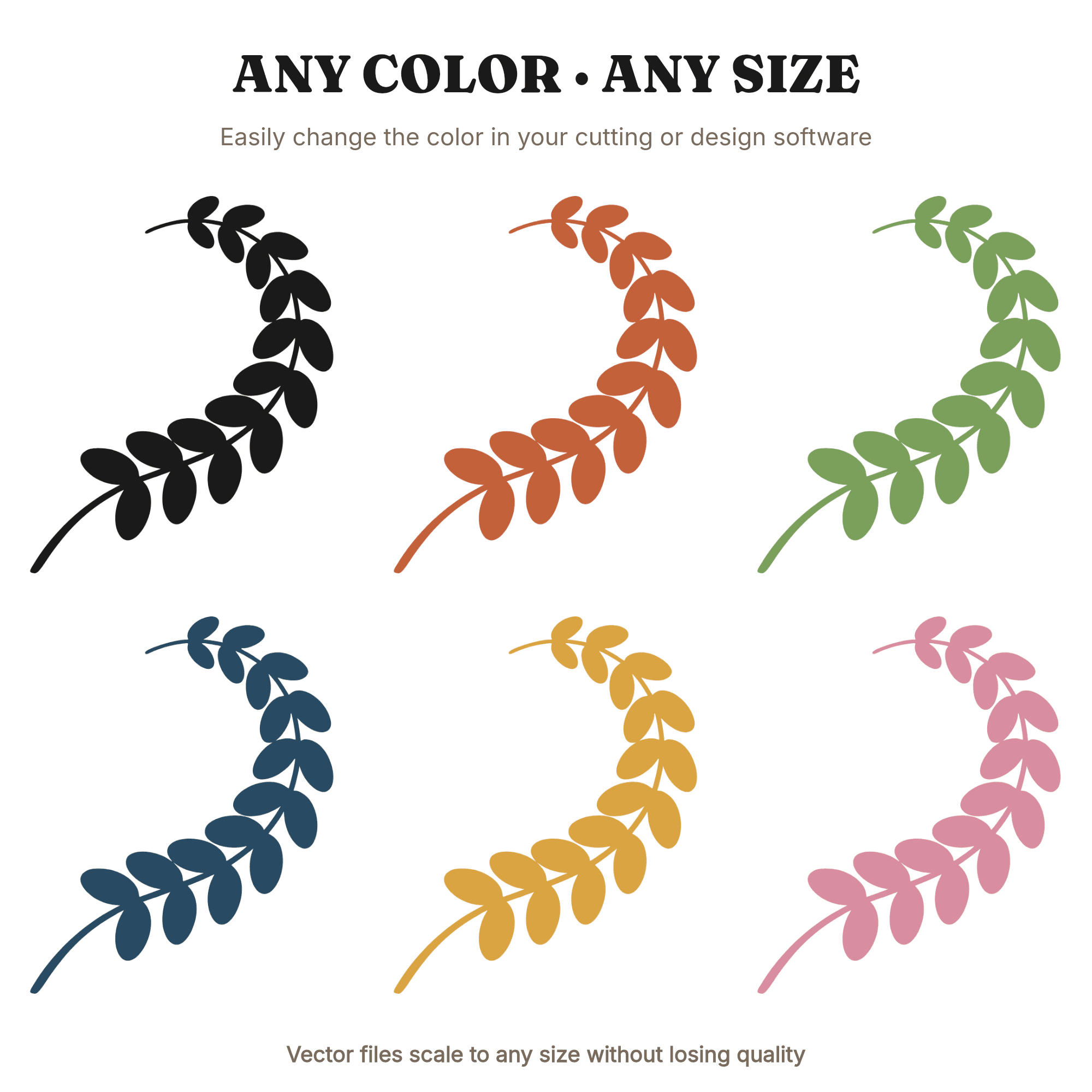 Eucalyptus Sprig SVG PNG, Retro 70s Botanical Line Art, Wedding Bridal Shower Decor Cut File, view 2