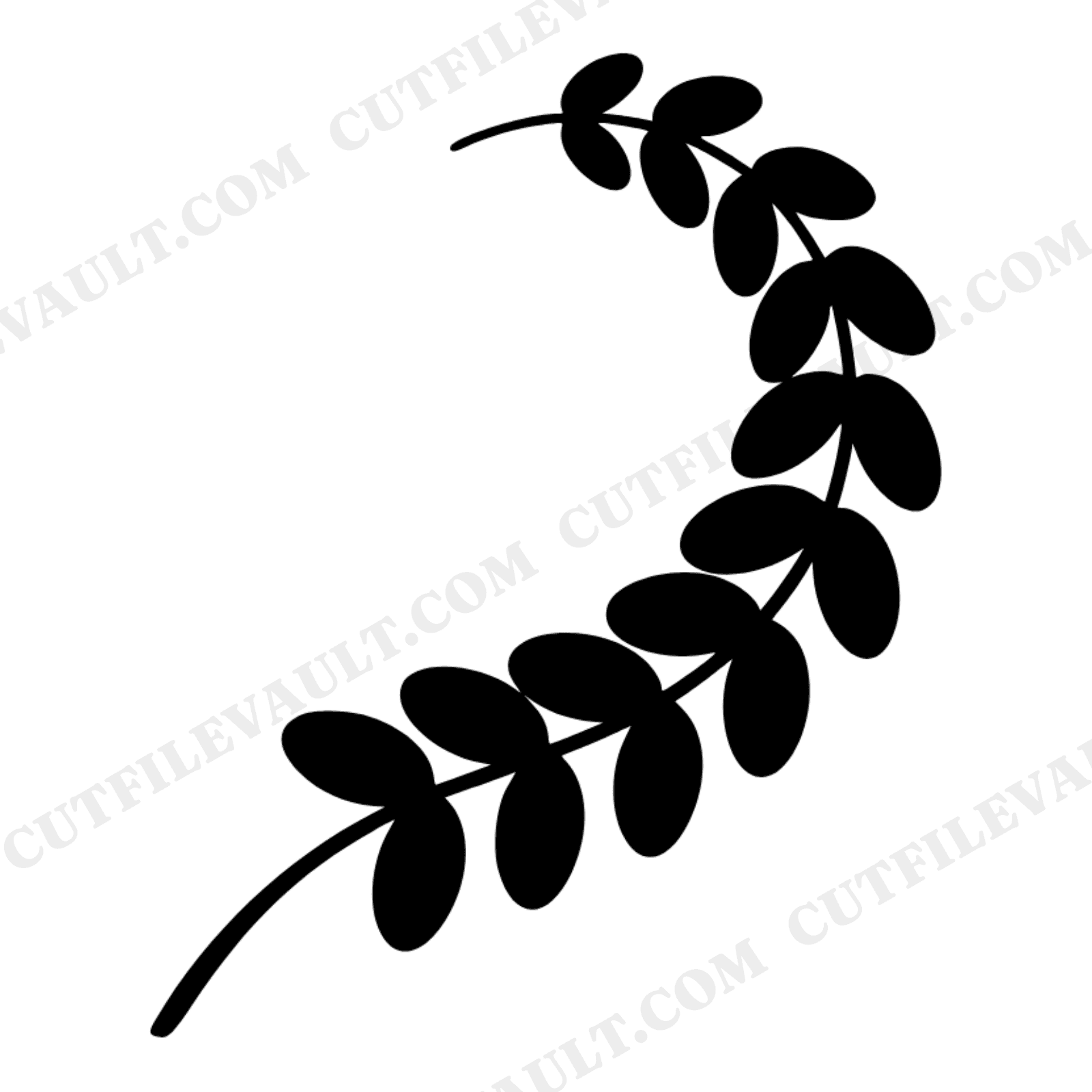Eucalyptus Sprig SVG PNG, Retro 70s Botanical Line Art, Wedding Bridal Shower Decor Cut File, view 1