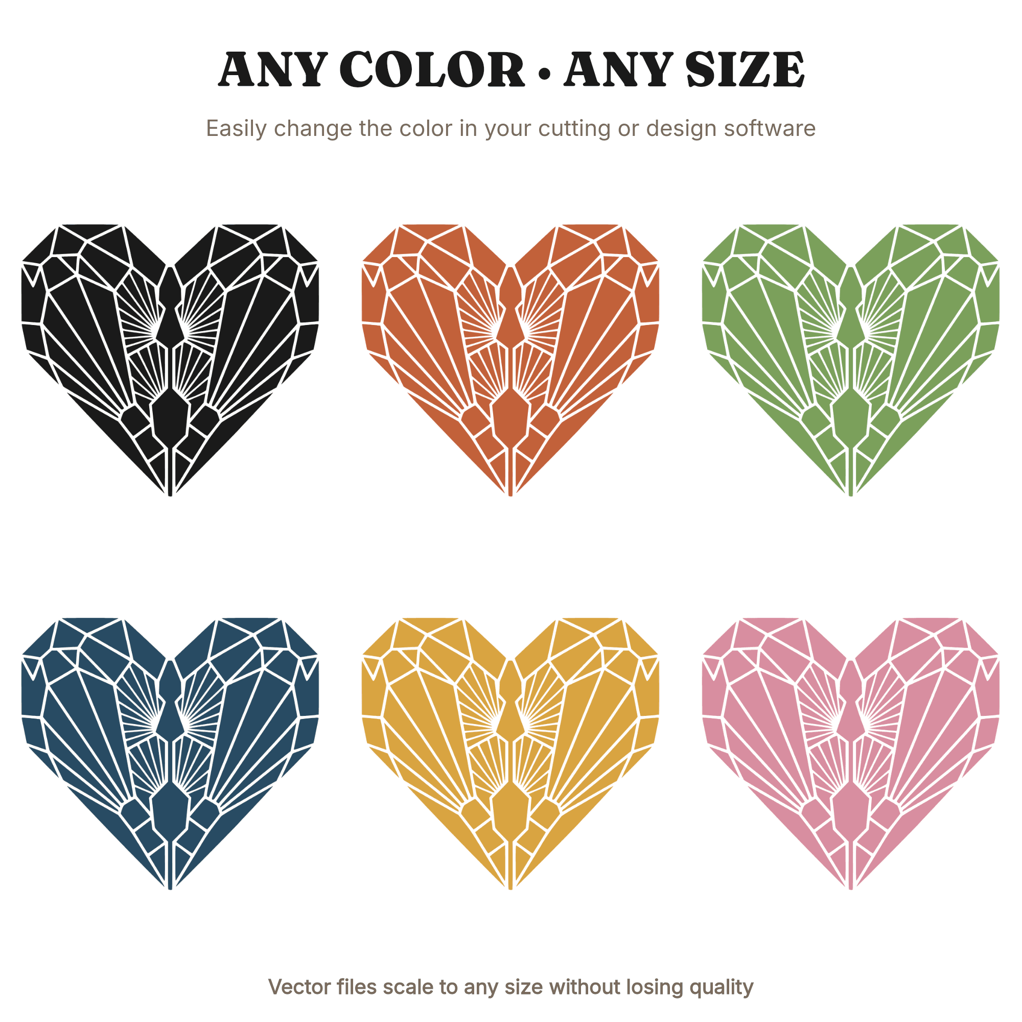 Art Deco Geode Heart SVG PNG, Crystal Halves Cut File, Geometric Wedding Valentine Decor, view 2
