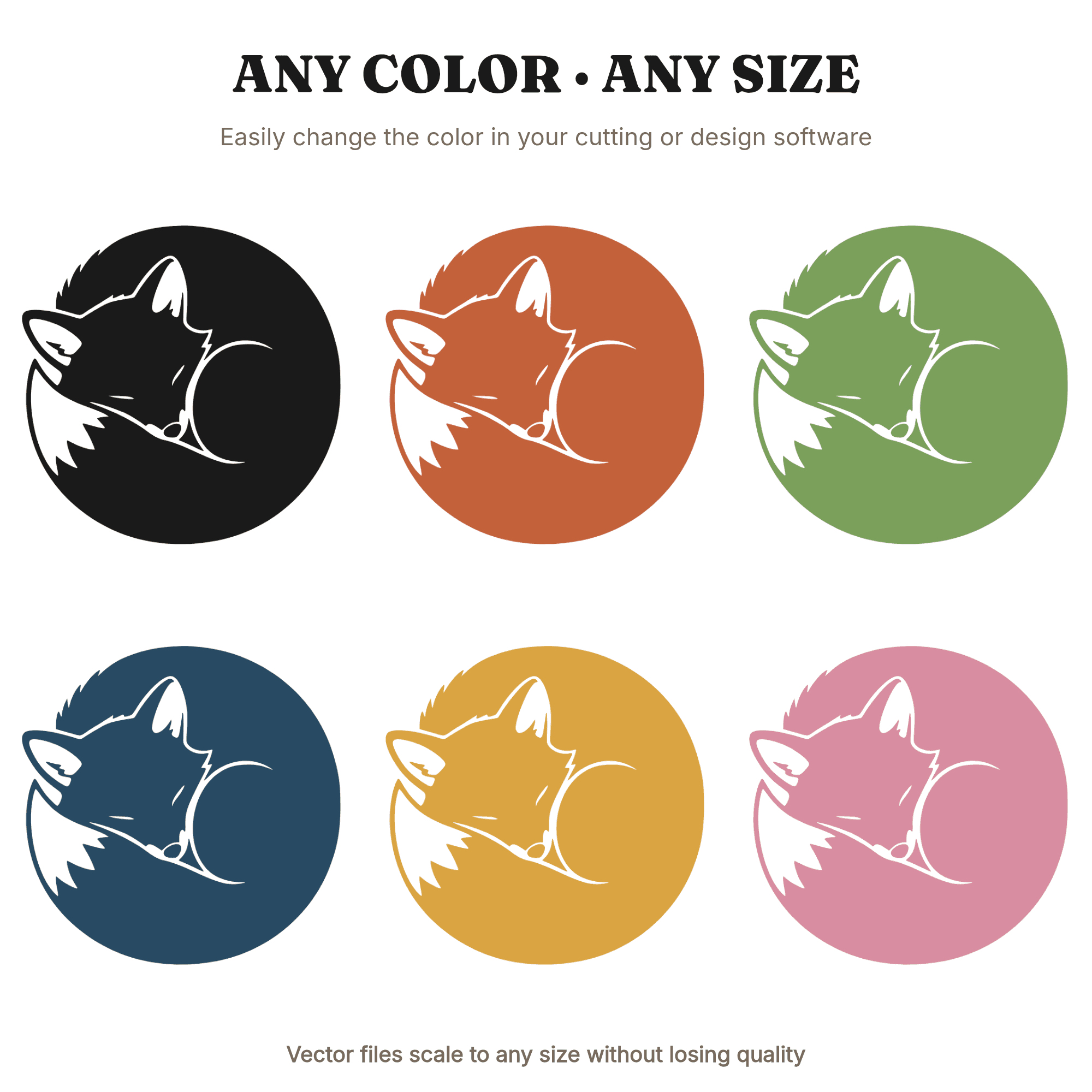 Sleeping Fox Circle SVG PNG Nordic Nursery Silhouette Fall Autumn Baby Animal Cut File, view 2