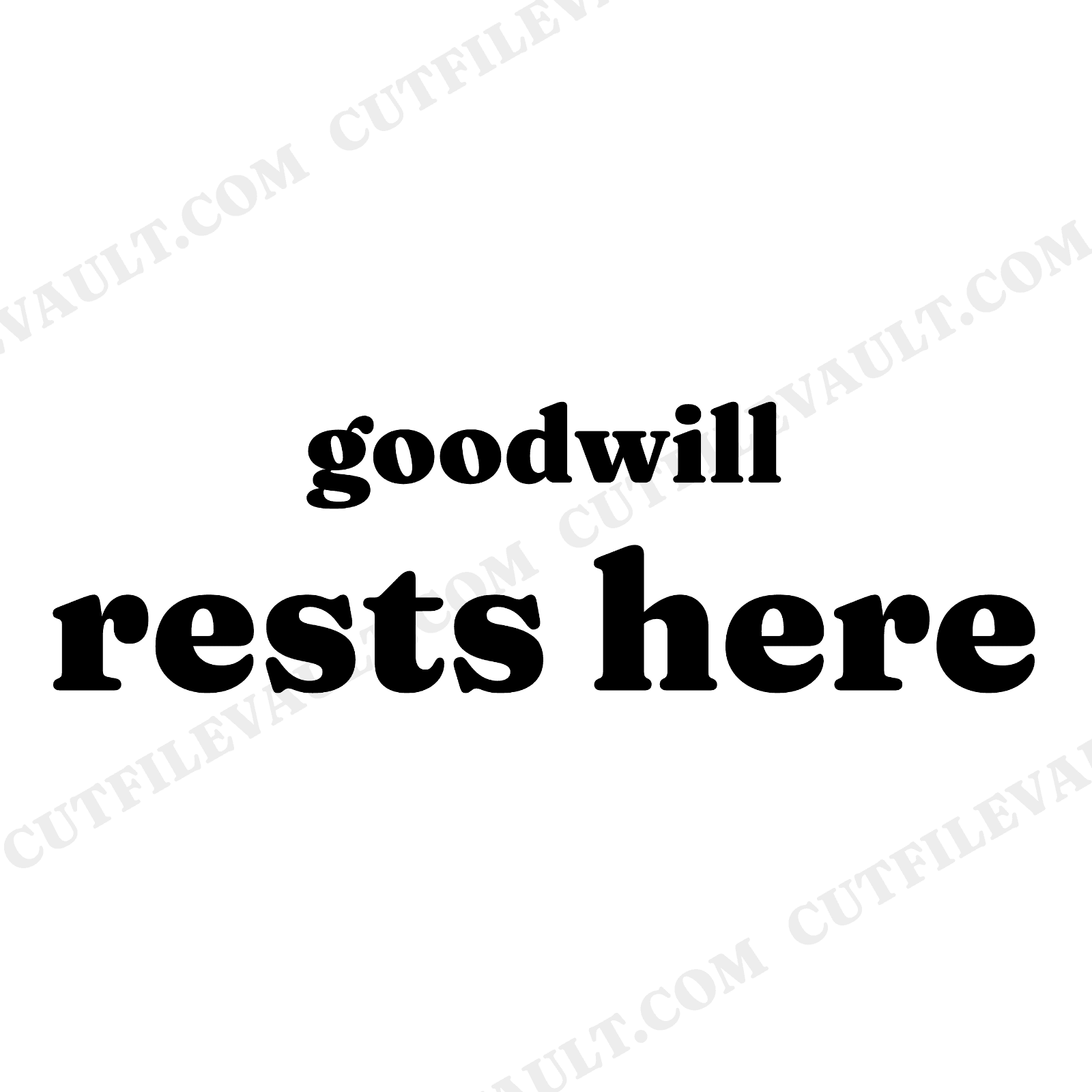 Goodwill Rests Here Christmas SVG PNG, Hand Lettered Farmhouse Holiday Sign with Evergreen Branch, view 1