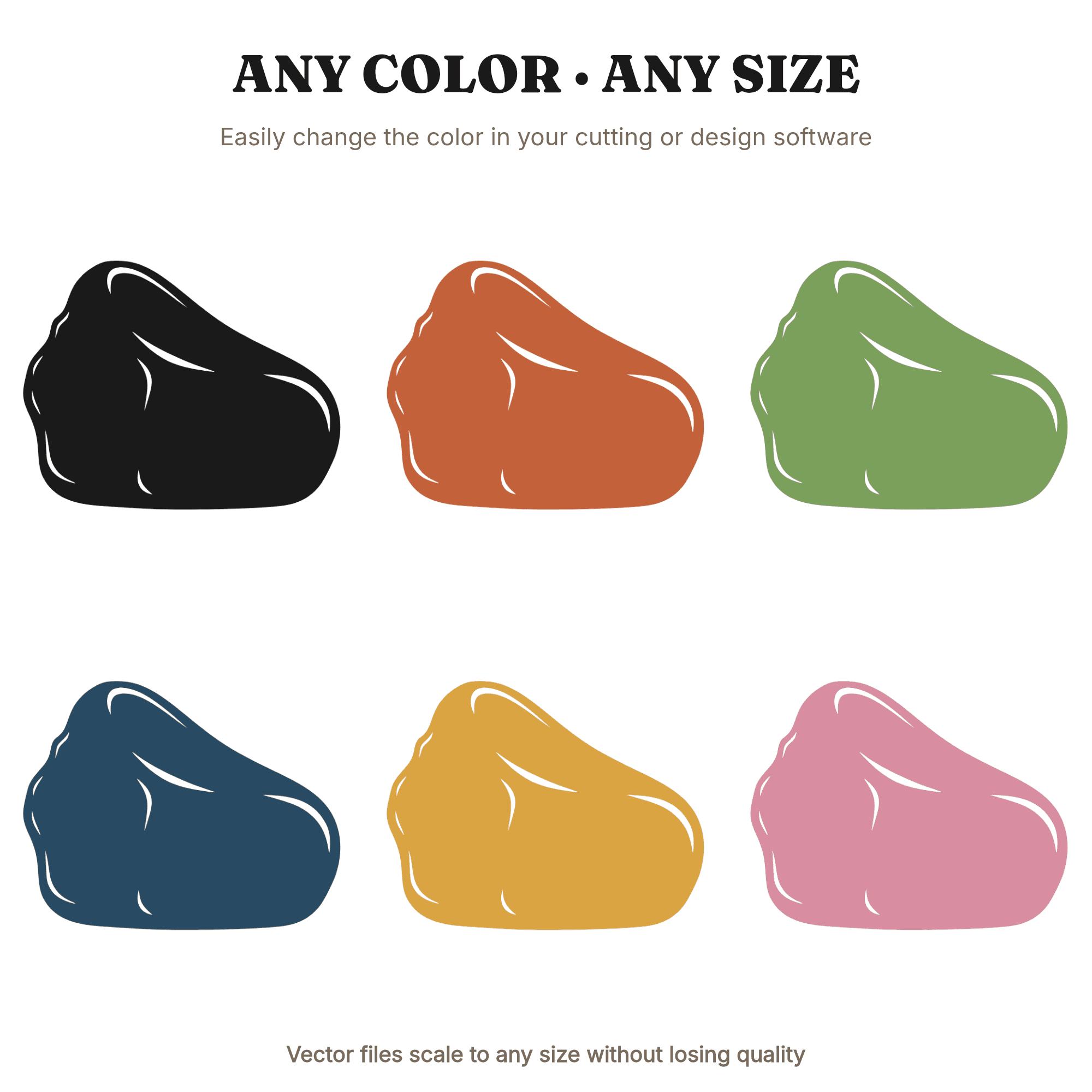Tumbled Rose Quartz Gemstone SVG PNG, Boho Crystal Silhouette Cut File for Crafts, view 2
