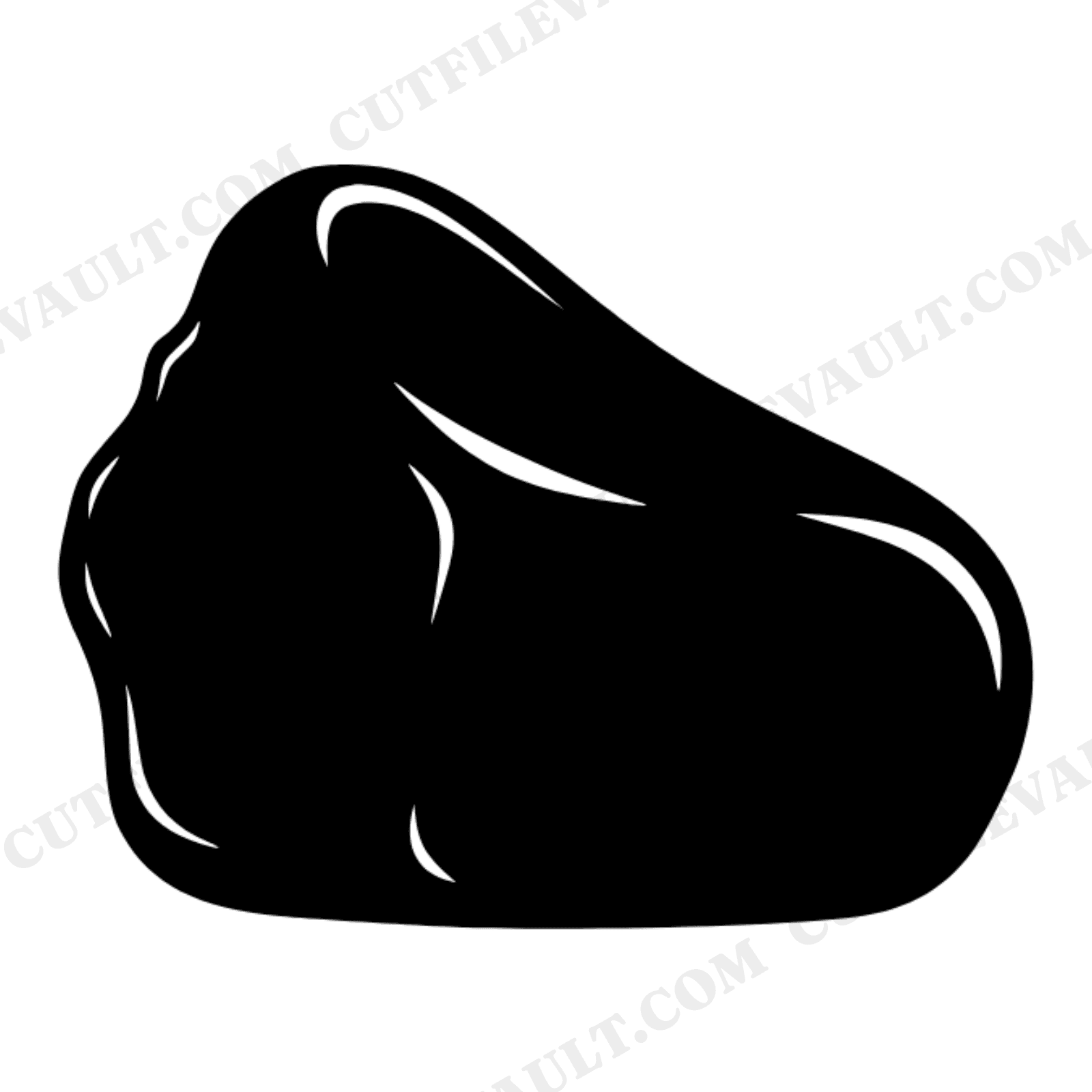 Tumbled Rose Quartz Gemstone SVG PNG, Boho Crystal Silhouette Cut File for Crafts, view 1