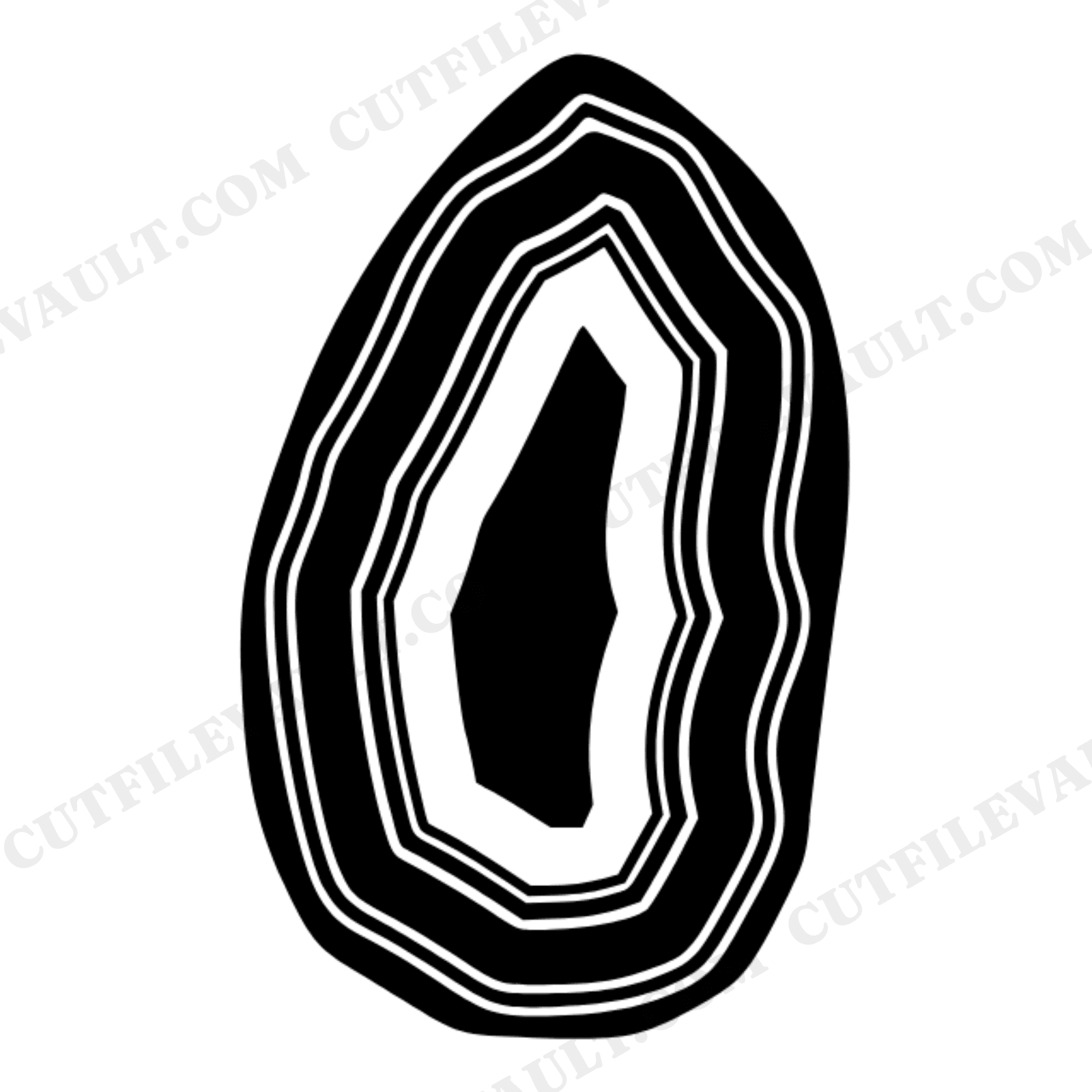 Vertical Geode Slice SVG PNG, Scandinavian Line Art Minimalist Decor Cut File for Cricut, view 1