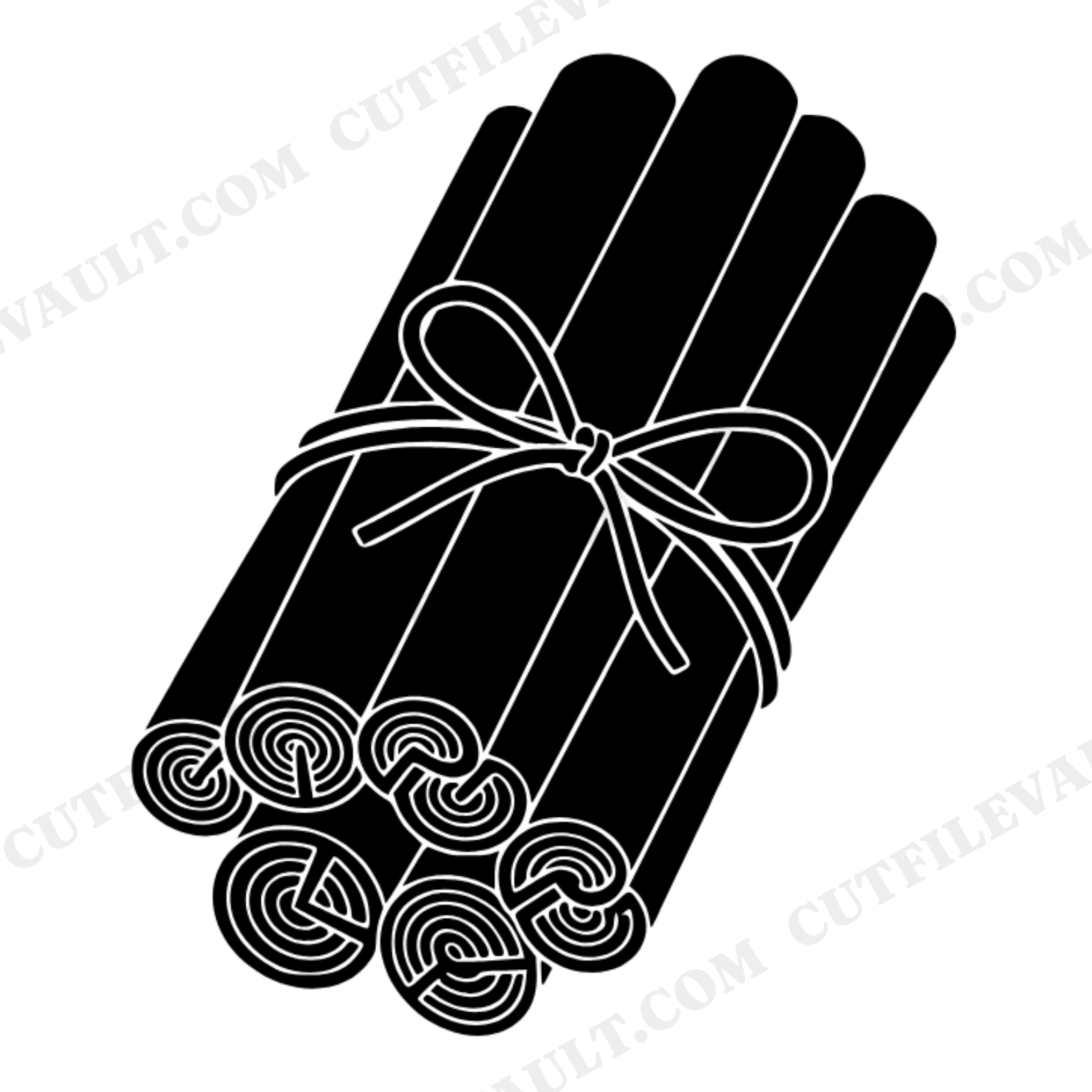 Cinnamon Stick Bundle SVG PNG Overhead View Autumn Spice Kitchen Witch Cottagecore Cut File, view 1