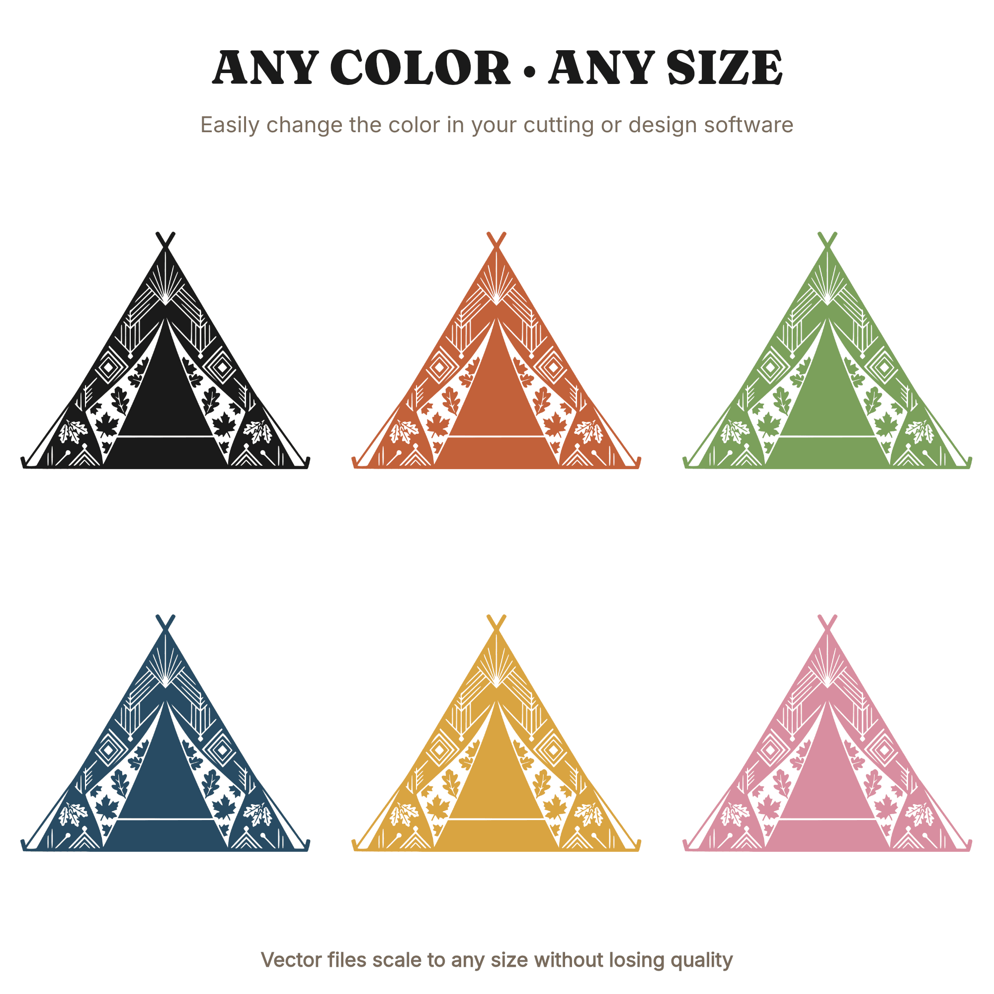 Art Deco A-Frame Tent SVG PNG, Vintage Botanical Camping Thanksgiving Autumn Leaves Cut File, view 2