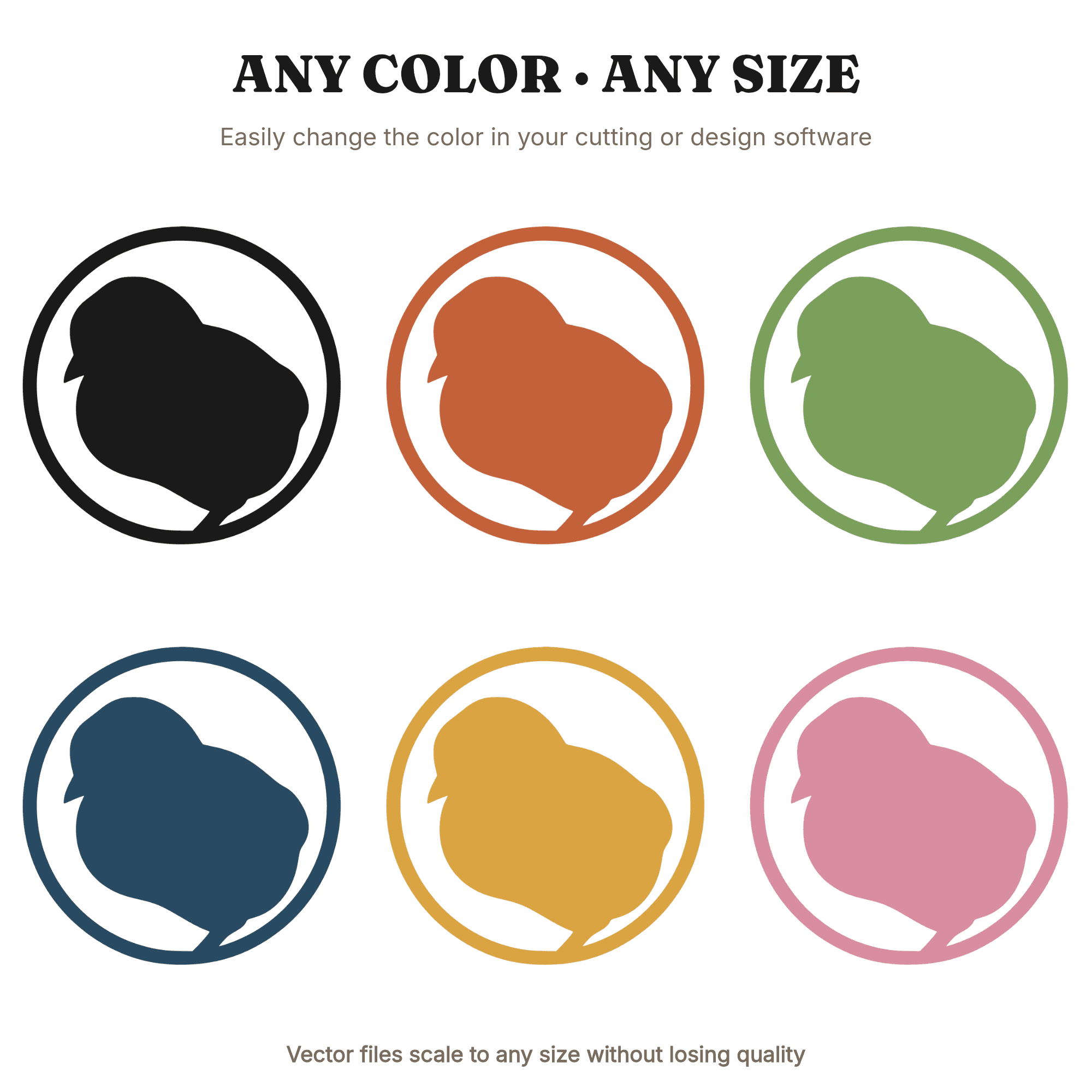 Sleepy Baby Chick SVG PNG, Curled Circle Nursery Silhouette, Easter Boho Kids Room Wall Art, view 2