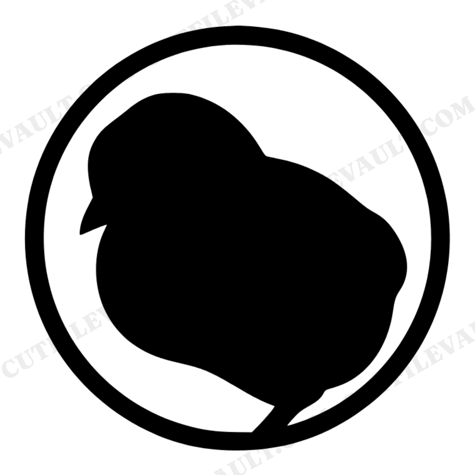 Sleepy Baby Chick SVG PNG, Curled Circle Nursery Silhouette, Easter Boho Kids Room Wall Art, view 1
