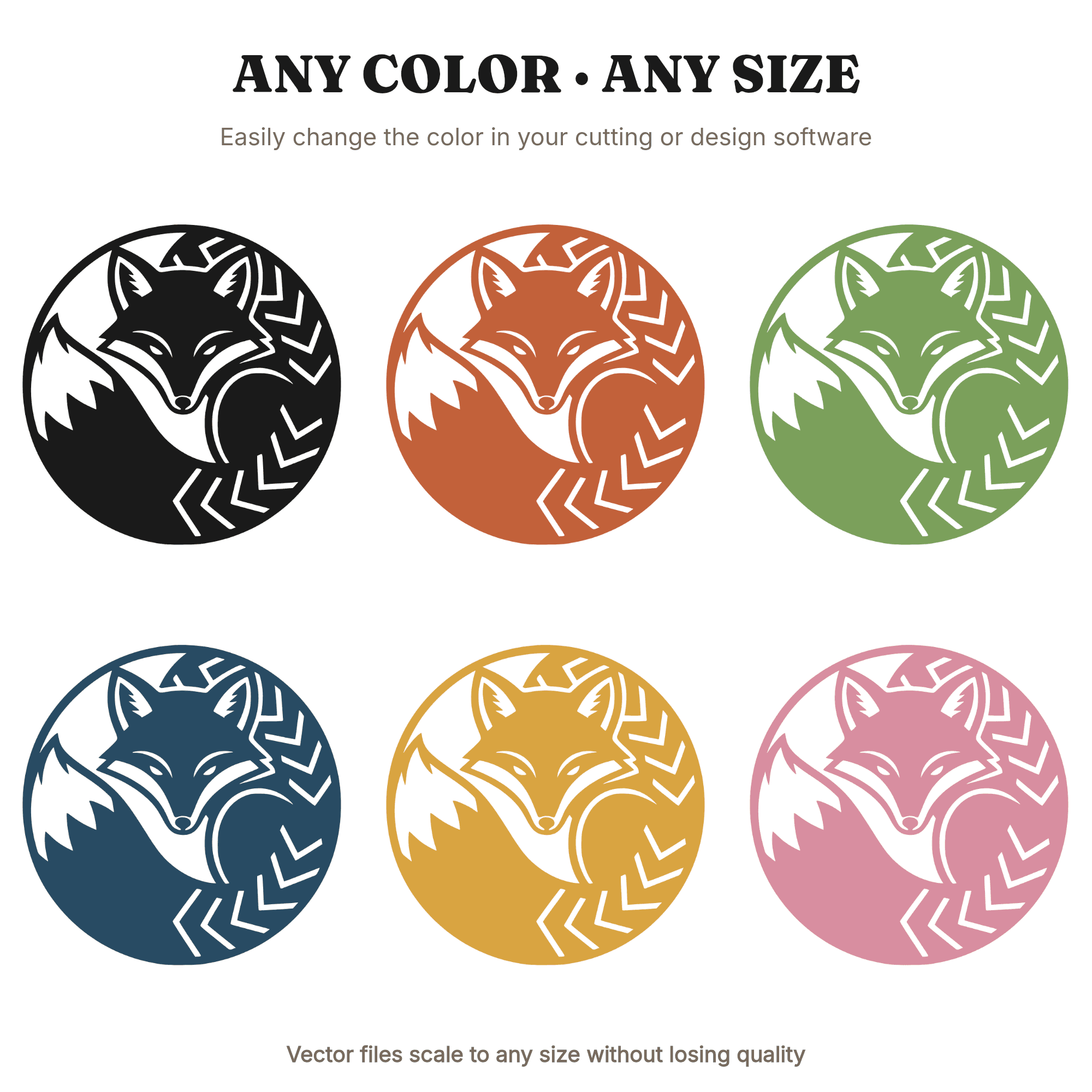 Art Deco Autumn Fox Circle Wreath SVG PNG, Sleeping Fox Silhouette Cut File for Fall Nursery Decor, view 2