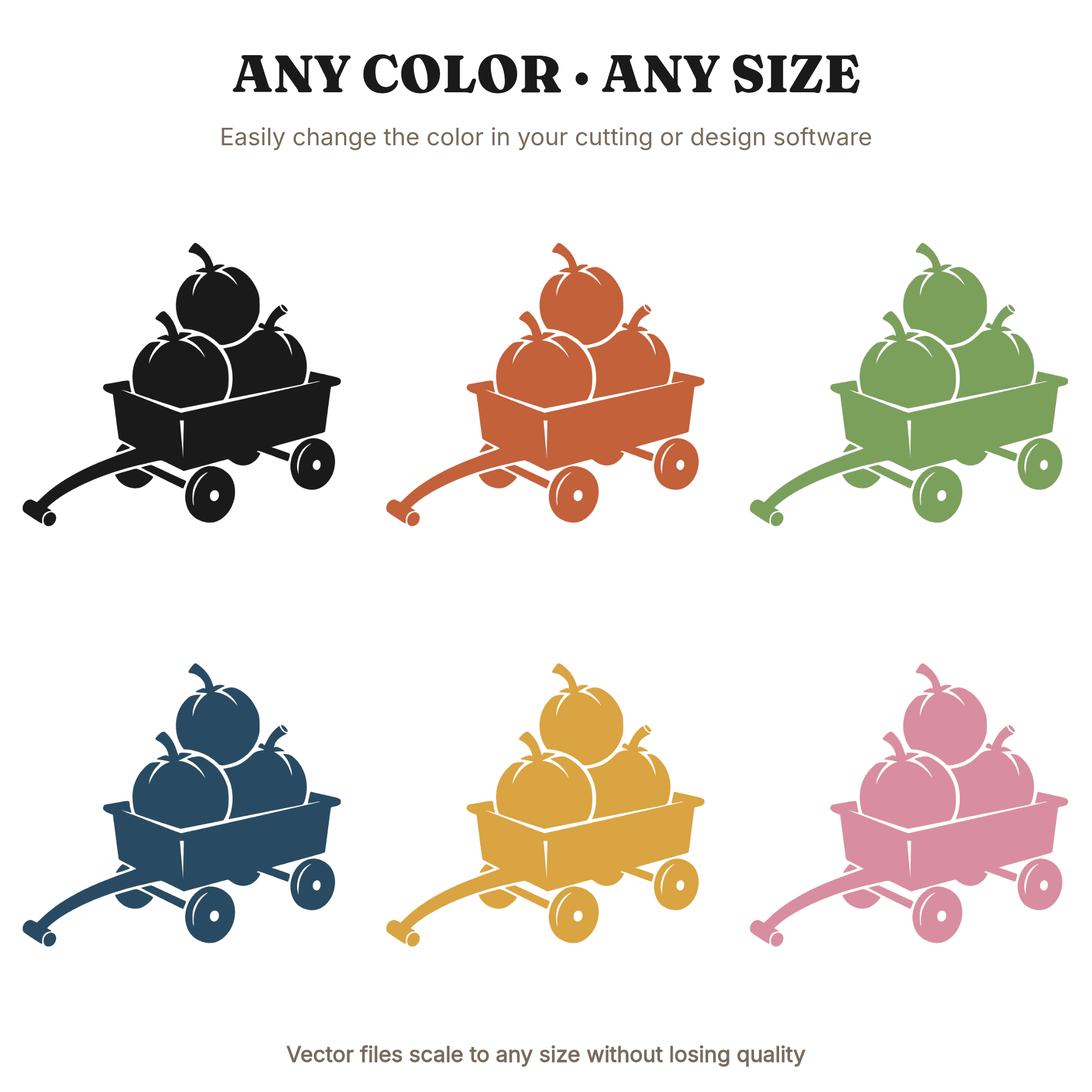 Art Deco Wagon with Pumpkins SVG PNG, Fall Nursery Decor, Halloween Kids Birthday Cut File, view 2