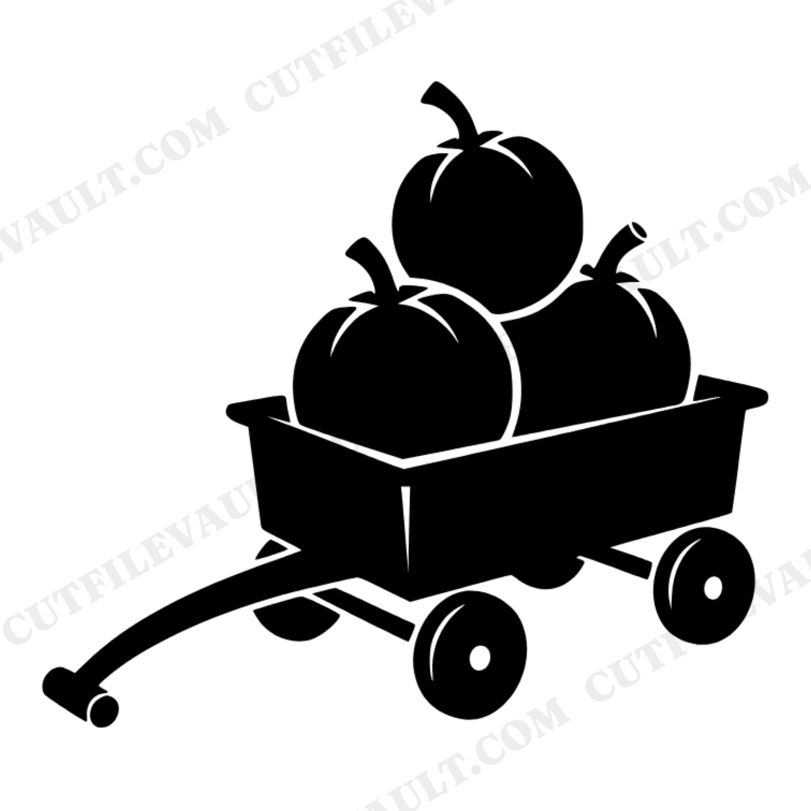Art Deco Wagon with Pumpkins SVG PNG, Fall Nursery Decor, Halloween Kids Birthday Cut File, view 1