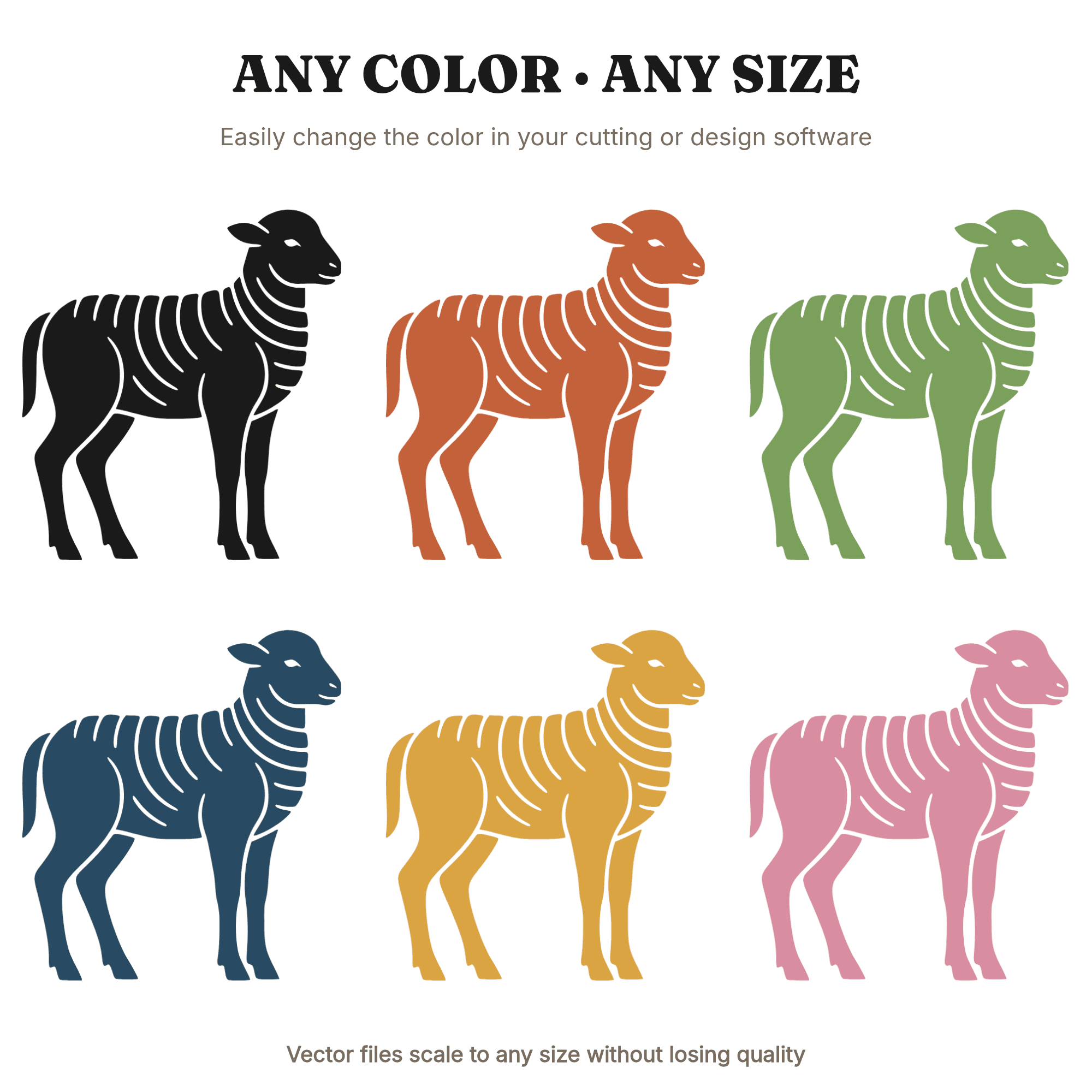 Art Deco Easter Lamb SVG PNG, Resting Lamb Cut File, Geometric Spring Farmhouse Decor, view 2