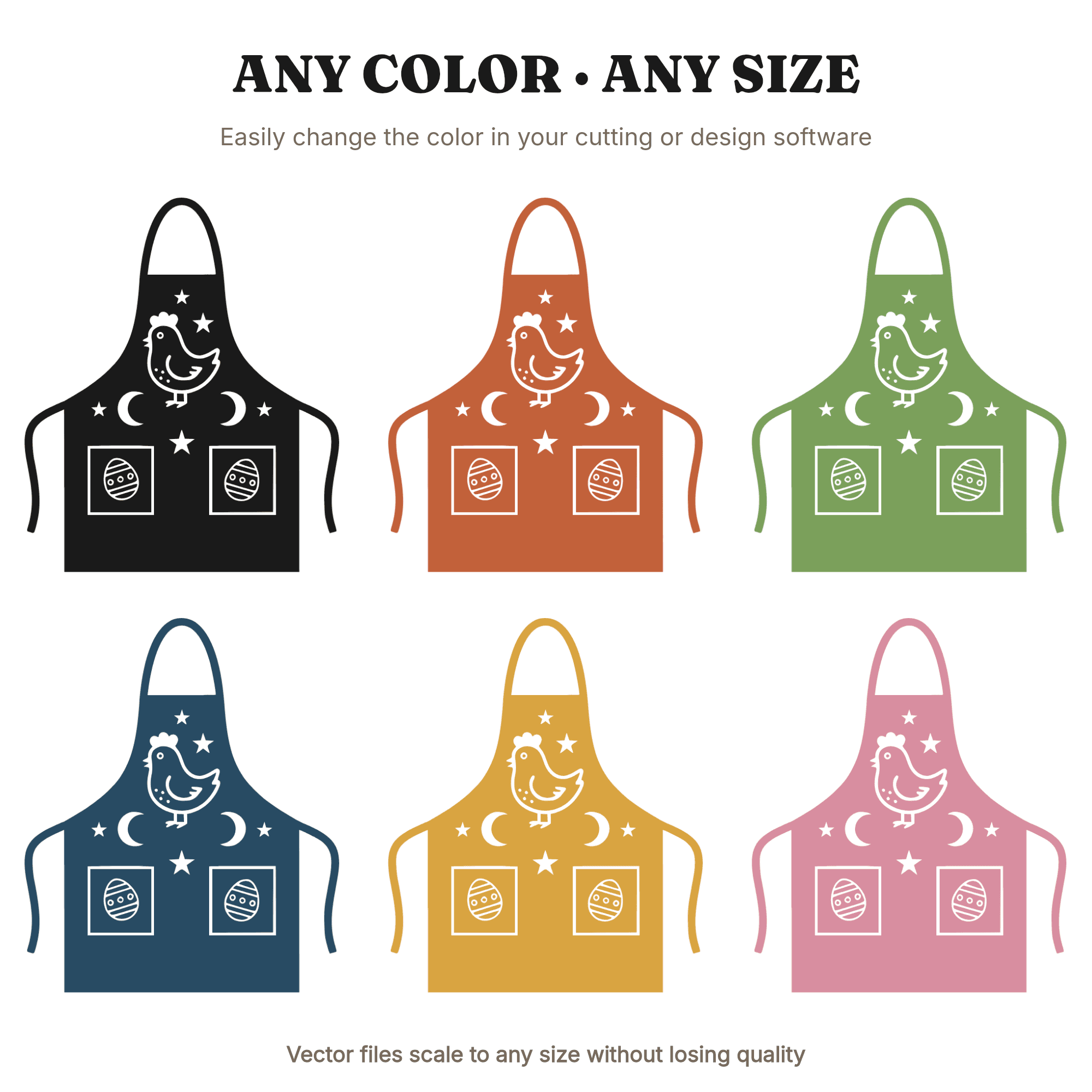 Easter Bridal Apron SVG PNG Folk Art Chick Egg Celestial Mystical Cut File for Cricut, view 2