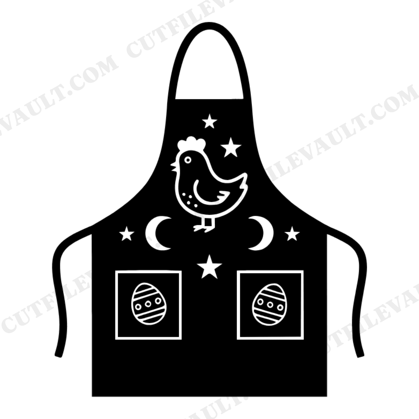 Easter Bridal Apron SVG PNG Folk Art Chick Egg Celestial Mystical Cut File for Cricut, view 1