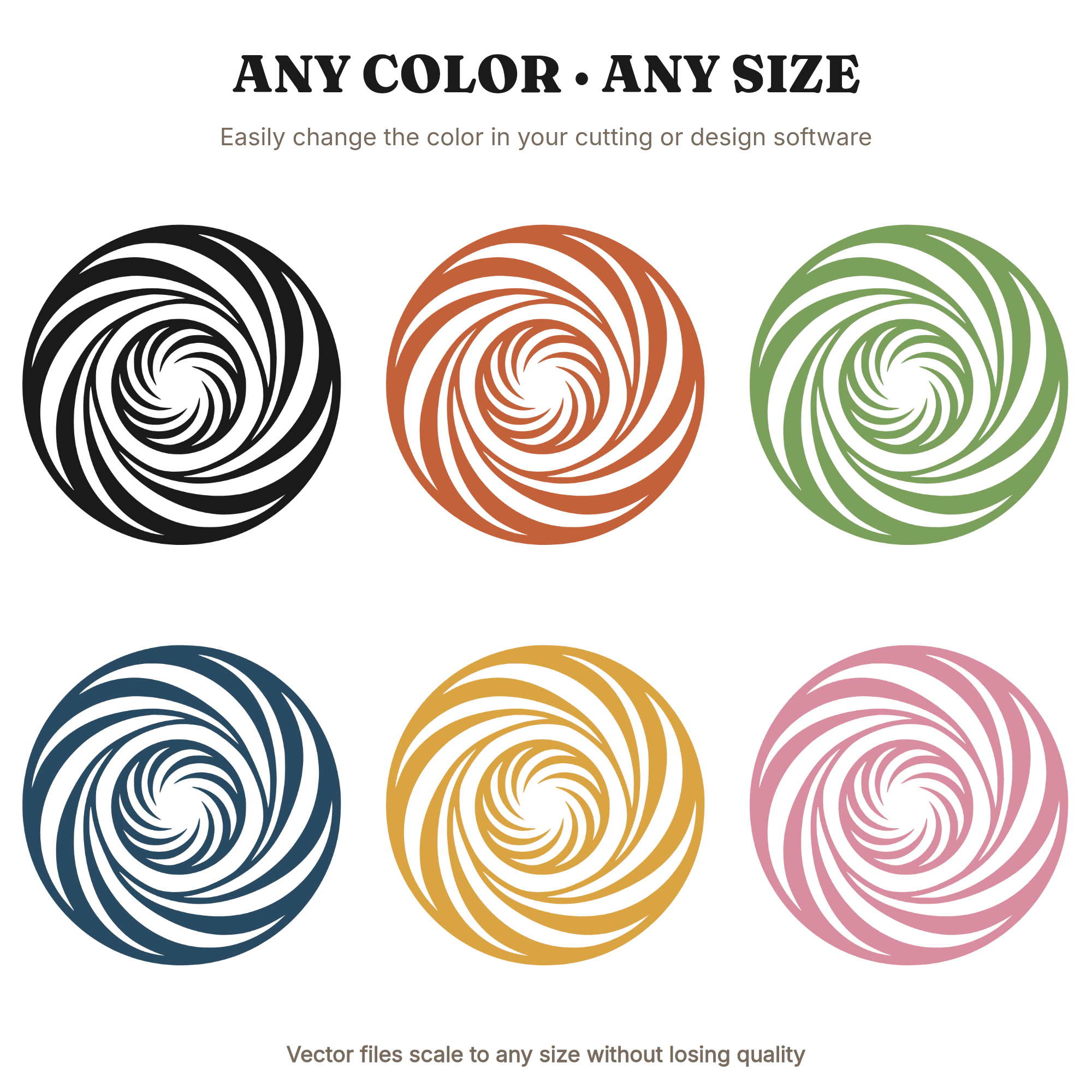 Art Nouveau Spiral Mixing Bowl SVG PNG, Witchy Kitchen Overhead View Cut File for Halloween, view 2