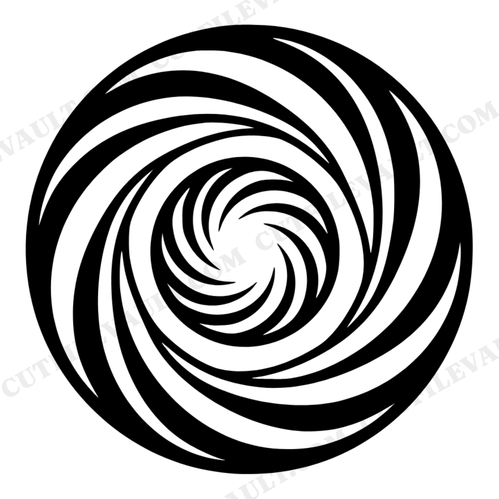 Art Nouveau Spiral Mixing Bowl SVG PNG, Witchy Kitchen Overhead View Cut File for Halloween, view 1