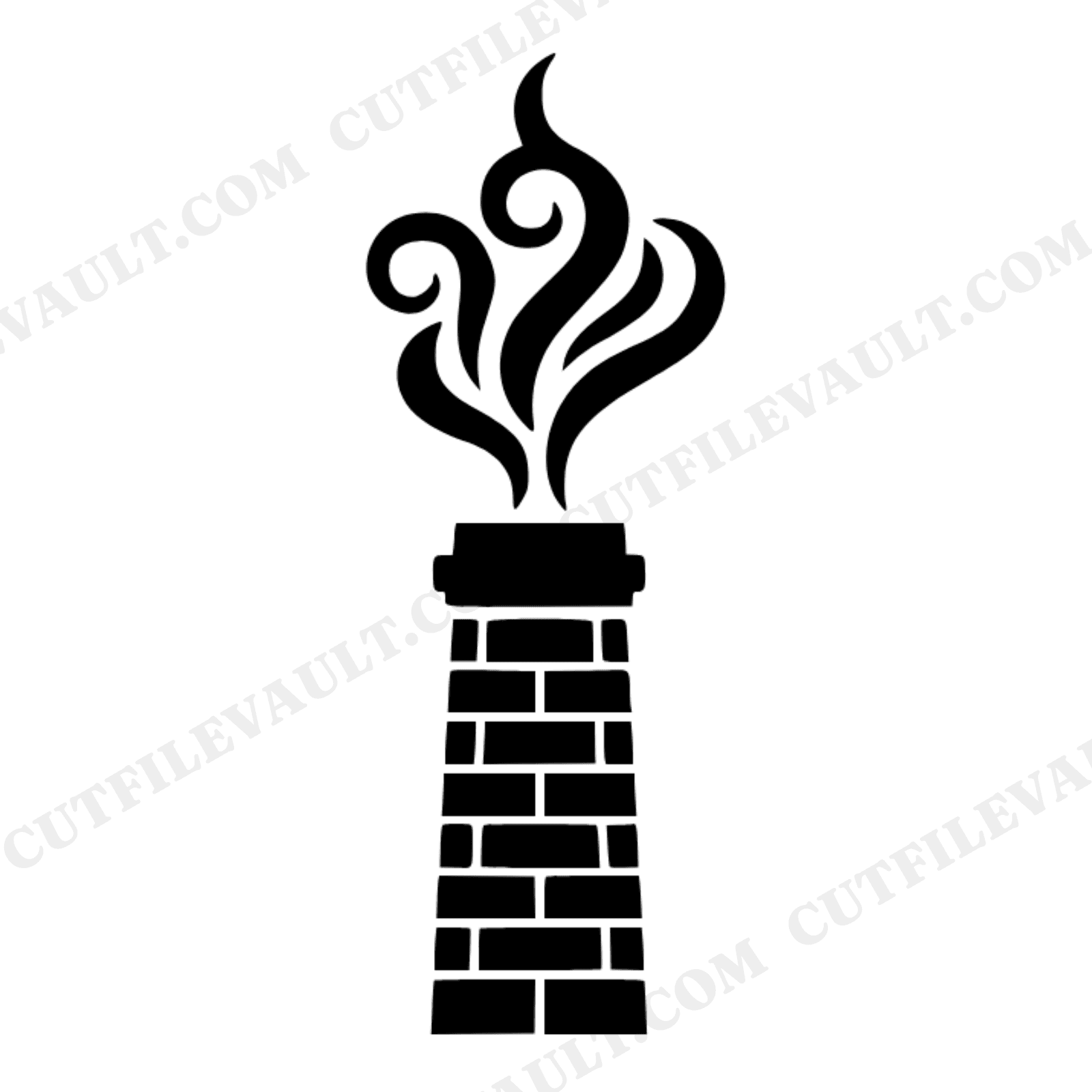 Vintage Brick Chimney SVG PNG, Mid Century Winter Home Decor Cut File, Cozy Hearth Silhouette, view 1