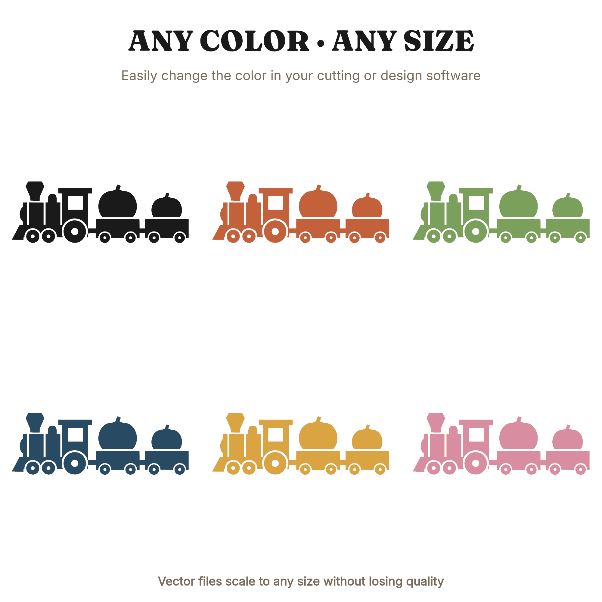 Geometric Halloween Train with Pumpkin Cars SVG PNG Cut File for Kids Party Decorations, view 2