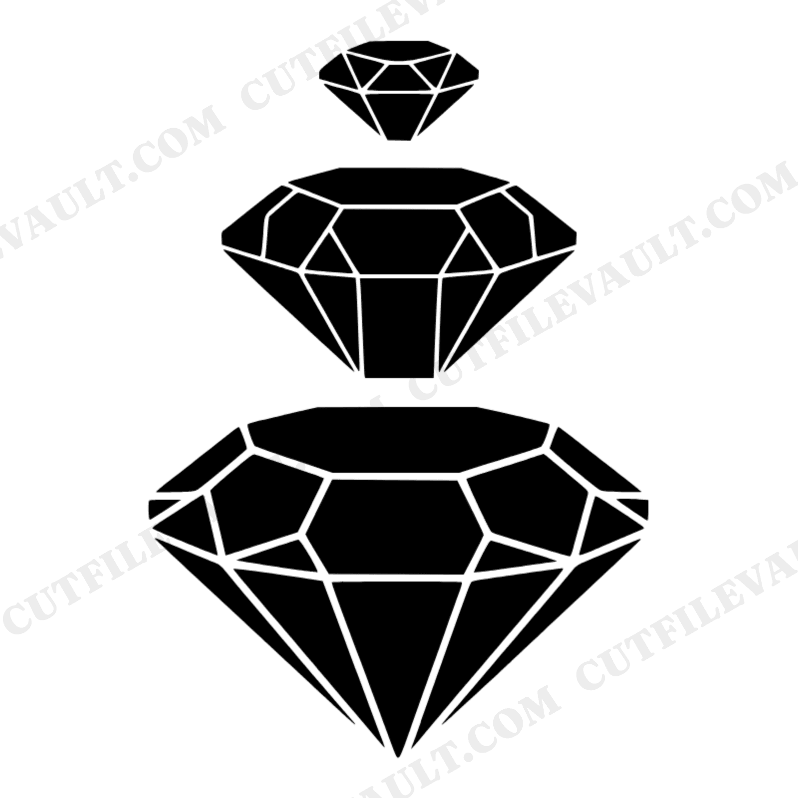Art Deco Gemstone Tower SVG PNG, Faceted Mineral Graduation Gift Cut File, Geometric Crystal Design, view 1