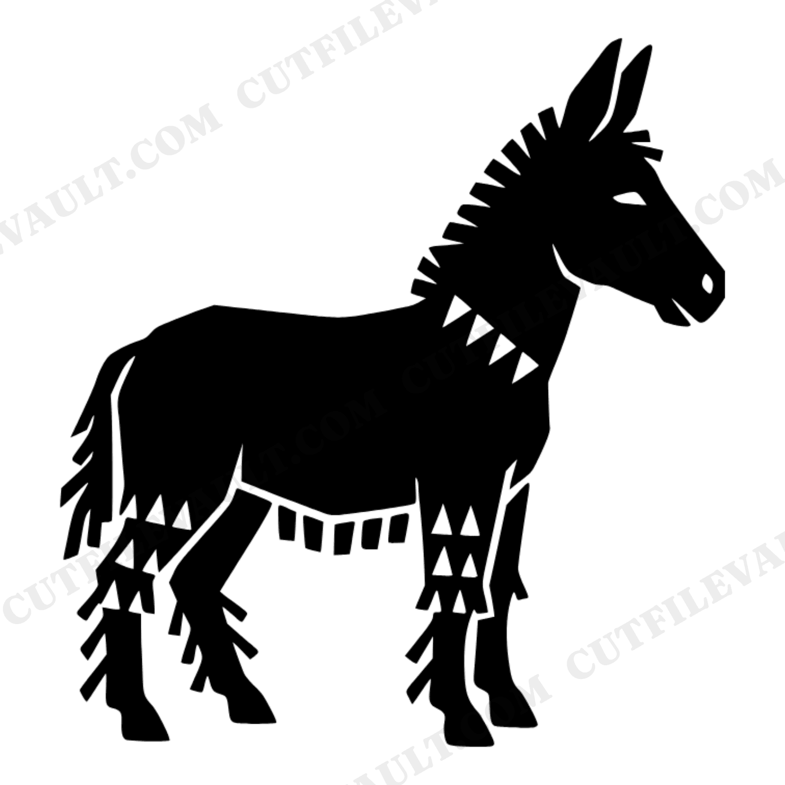 Piñata Donkey SVG PNG Mid Century Modern Geometric Party Decor Cut File Retro Festive Design, view 1