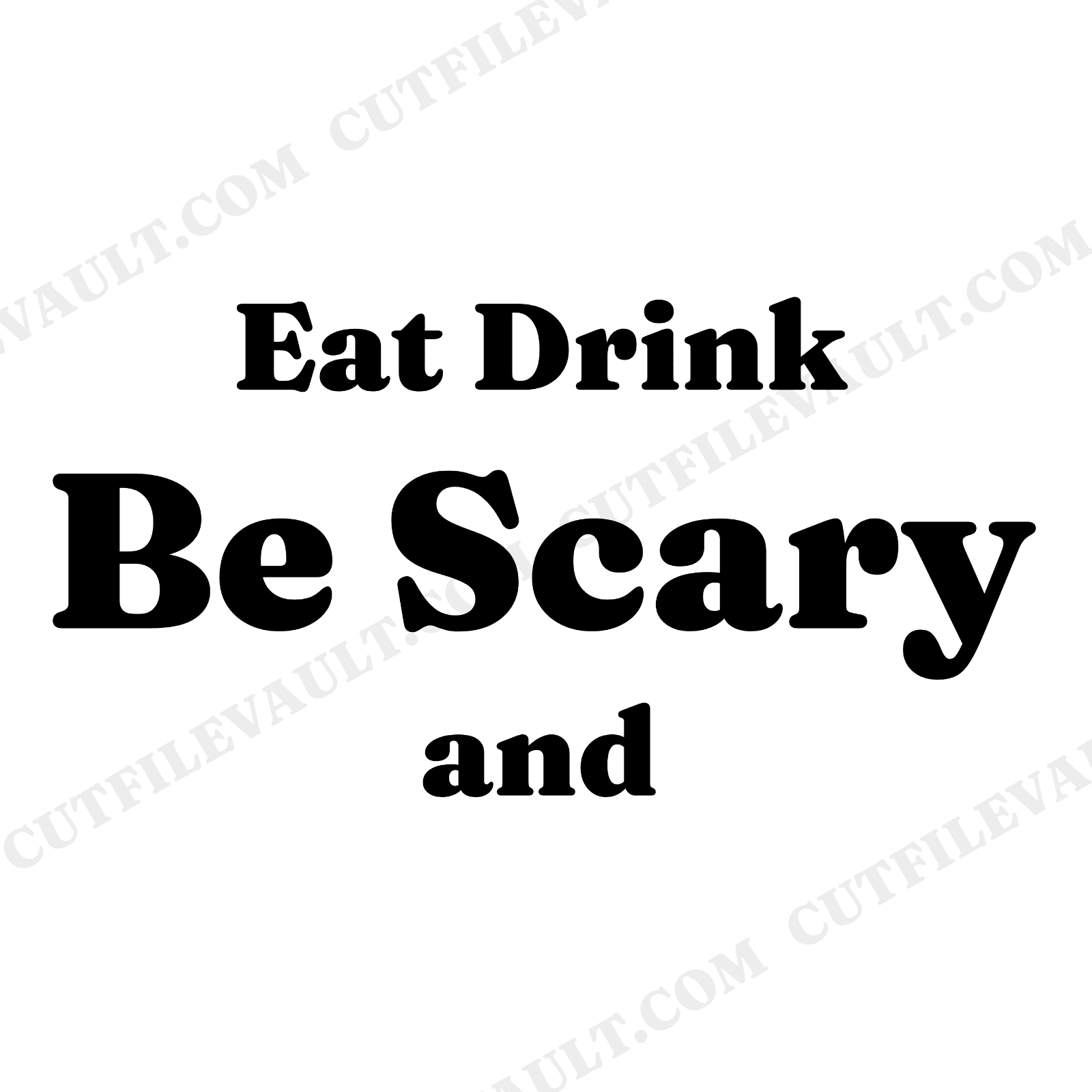Eat Drink and Be Scary SVG PNG Halloween Party Decor Cut File with Celestial Stars, view 1