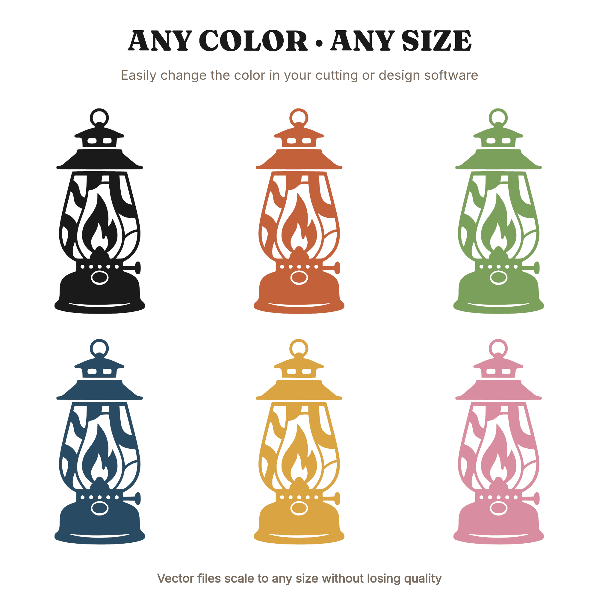 Vintage Camping Lantern SVG PNG Retro 70s Stained Glass Flame Halloween Decor Cut File, view 2