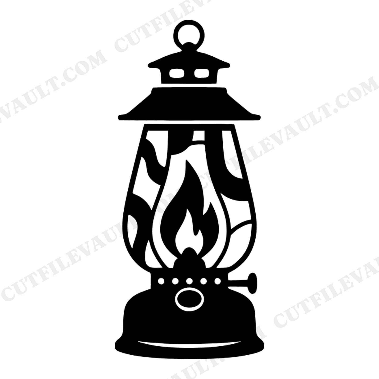Vintage Camping Lantern SVG PNG Retro 70s Stained Glass Flame Halloween Decor Cut File, view 1