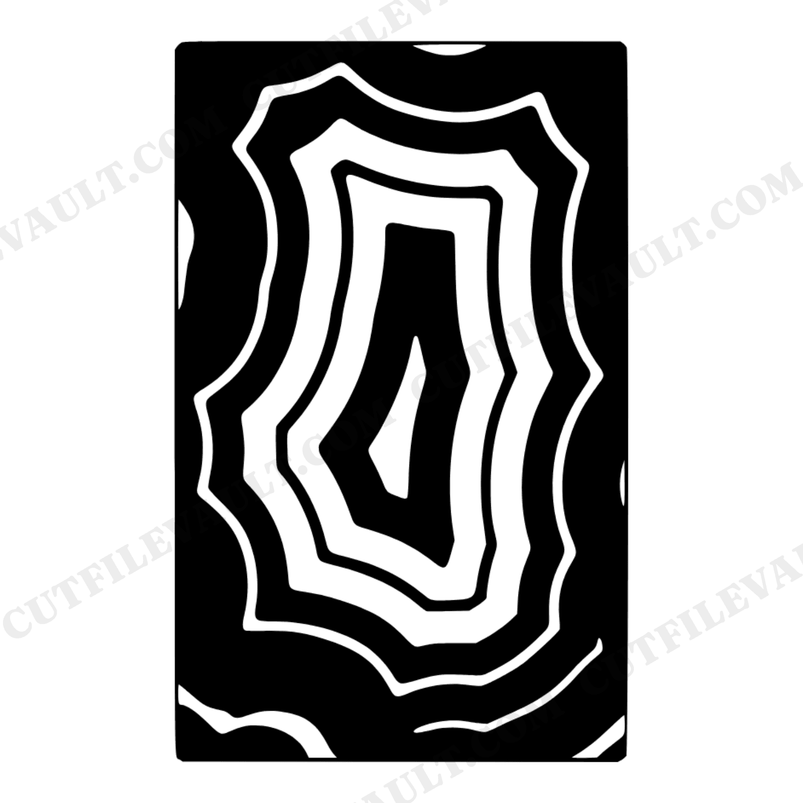 Banded Agate Slab SVG PNG, Minimalist Geology Line Art, Scandinavian Nature Wall Decor Cut File, view 1