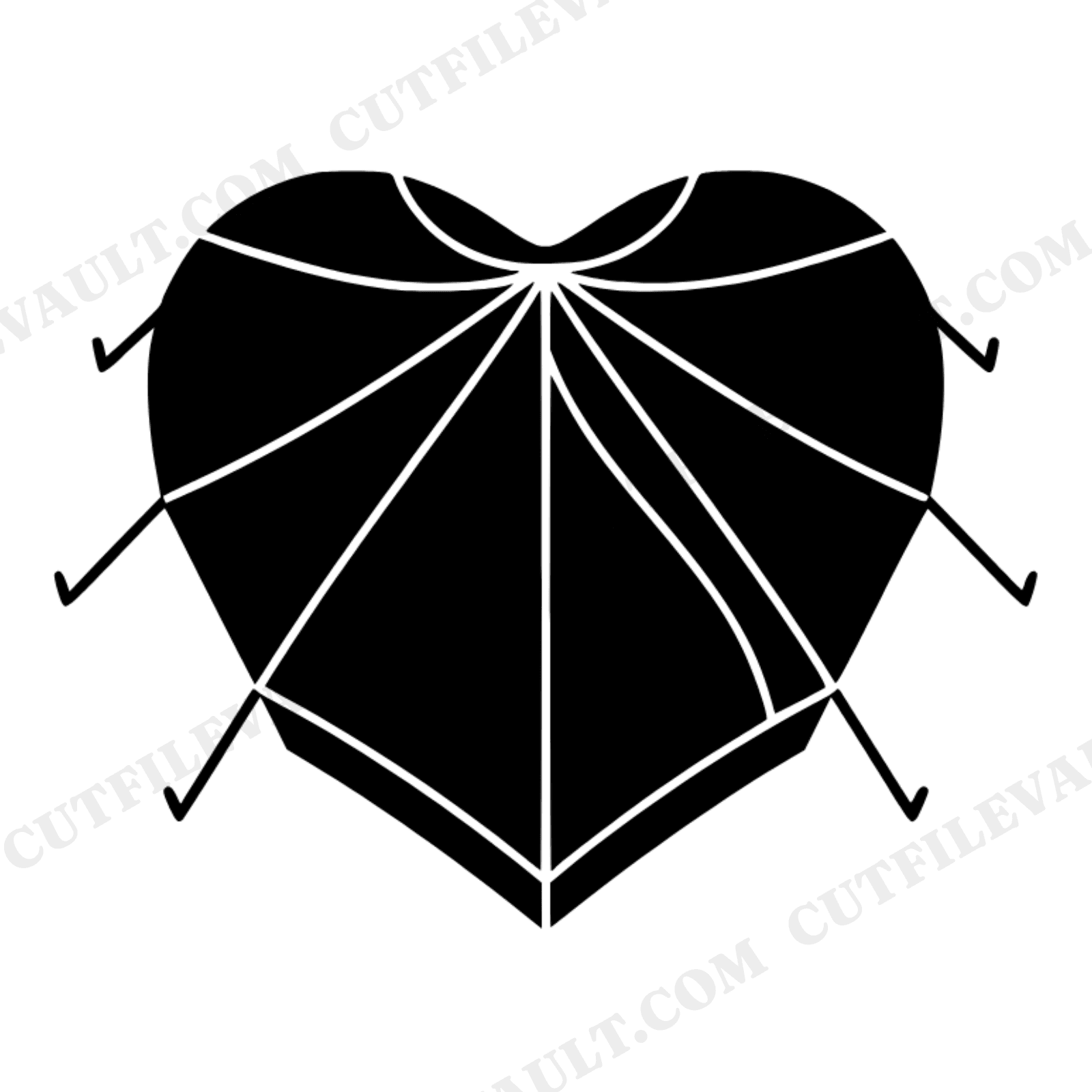 Heart Shaped Camping Tent SVG PNG Retro 70s Valentine Overhead View Cut File for Cricut, view 1