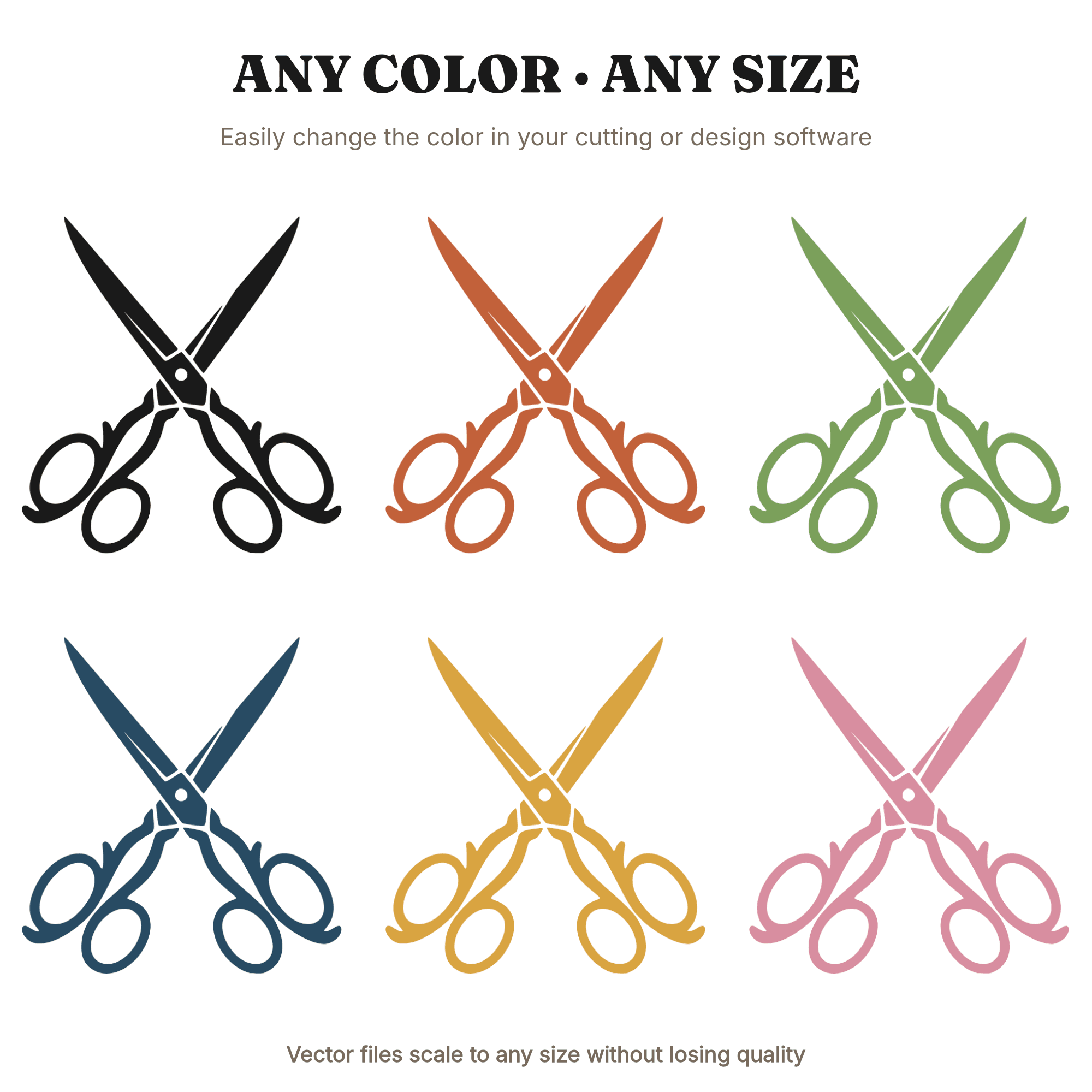 Vintage Embroidery Scissors SVG PNG, Crossed Sewing Scissors Cut File, Mid Century Craft Room Decor, view 2