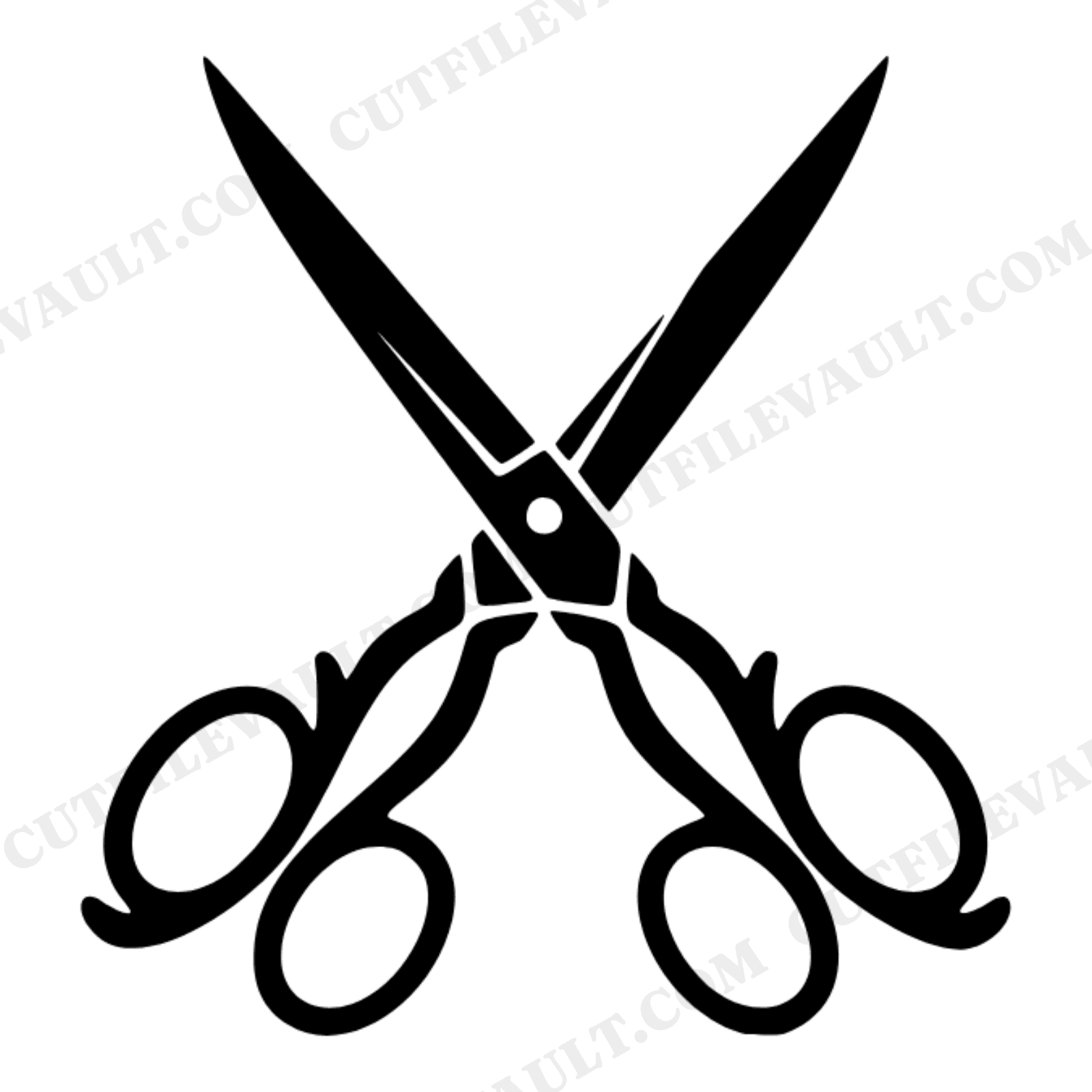 Vintage Embroidery Scissors SVG PNG, Crossed Sewing Scissors Cut File, Mid Century Craft Room Decor, view 1