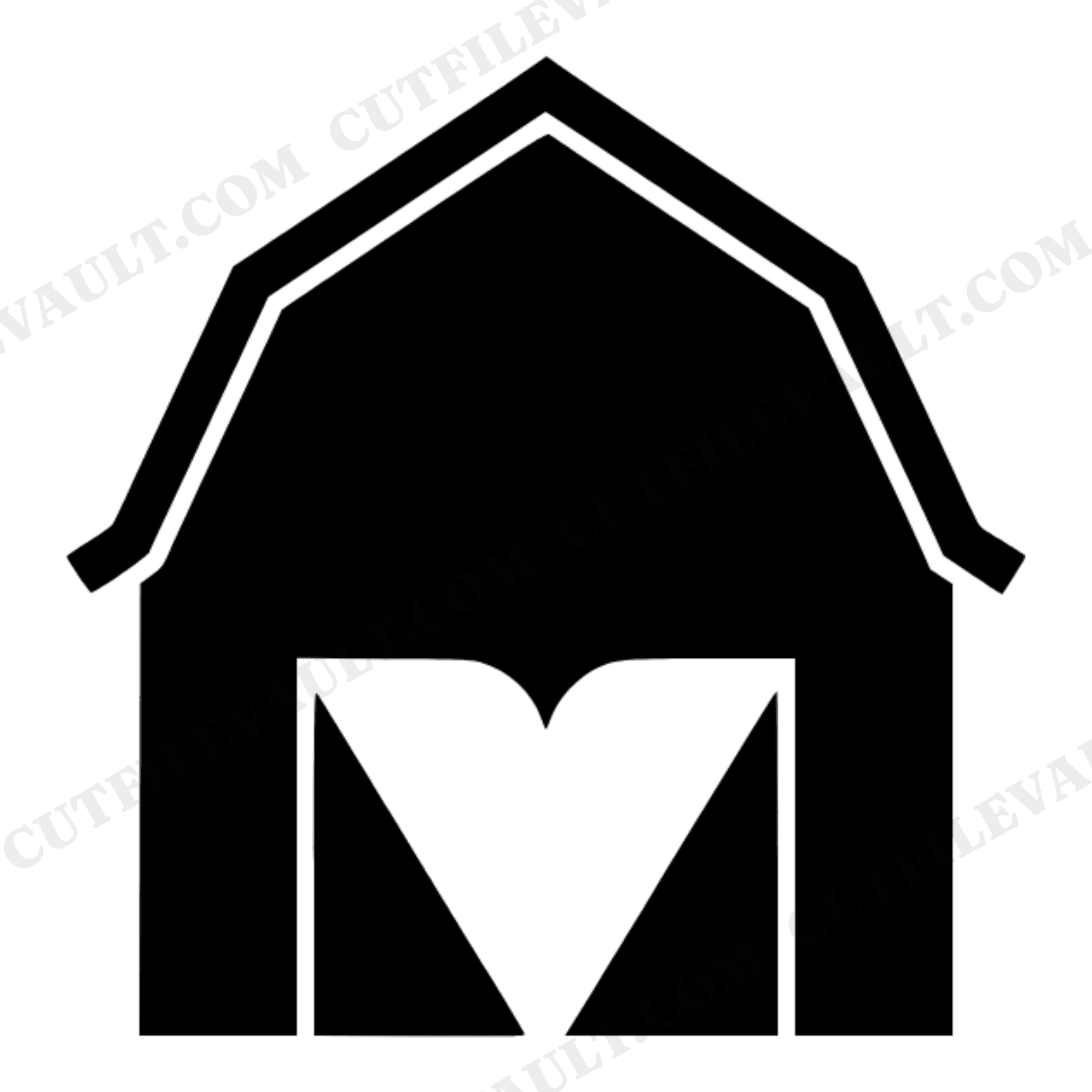 Barn Heart Doors SVG PNG Thanksgiving Farmhouse Cut File Mid Century Minimal Rustic Decor, view 1