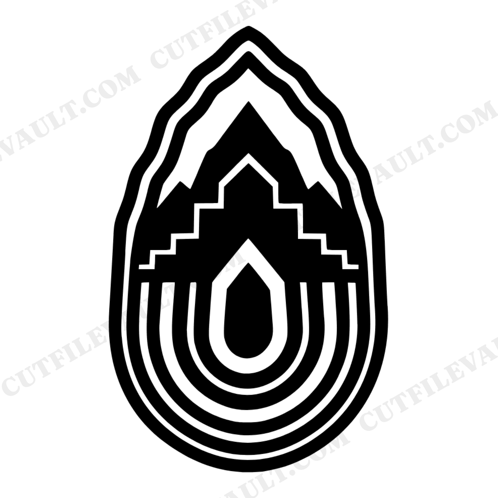 Agate Geode Mountain Peak SVG PNG, Art Deco Winter Wedding Invitation Cut File for Cricut, view 1