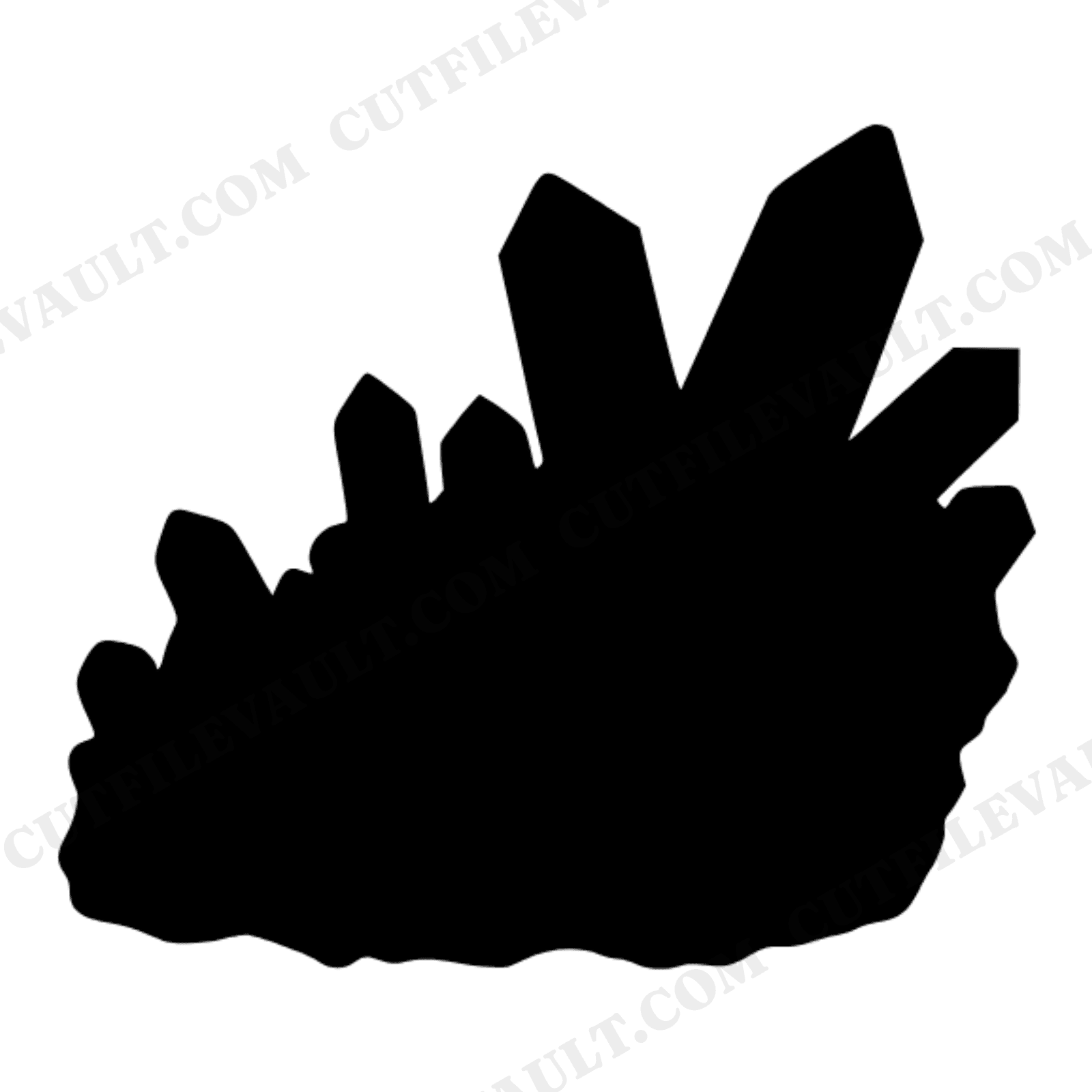 Raw Amethyst Crystal Cluster SVG PNG, Boho Mineral Silhouette Cut File, Organic Geode Design, view 1
