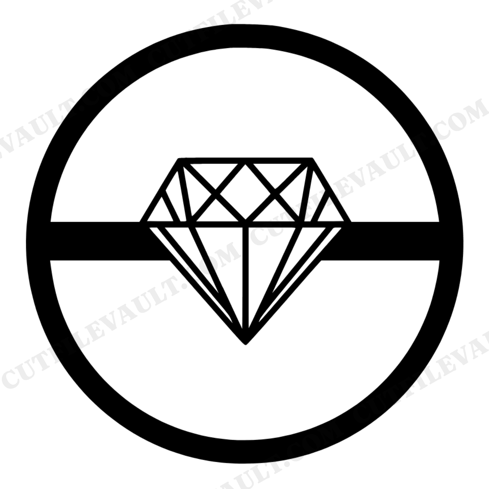 Diamond Engagement Ring SVG Top View Minimal Line Art PNG Wedding Cut File Geometric Cricut, view 1