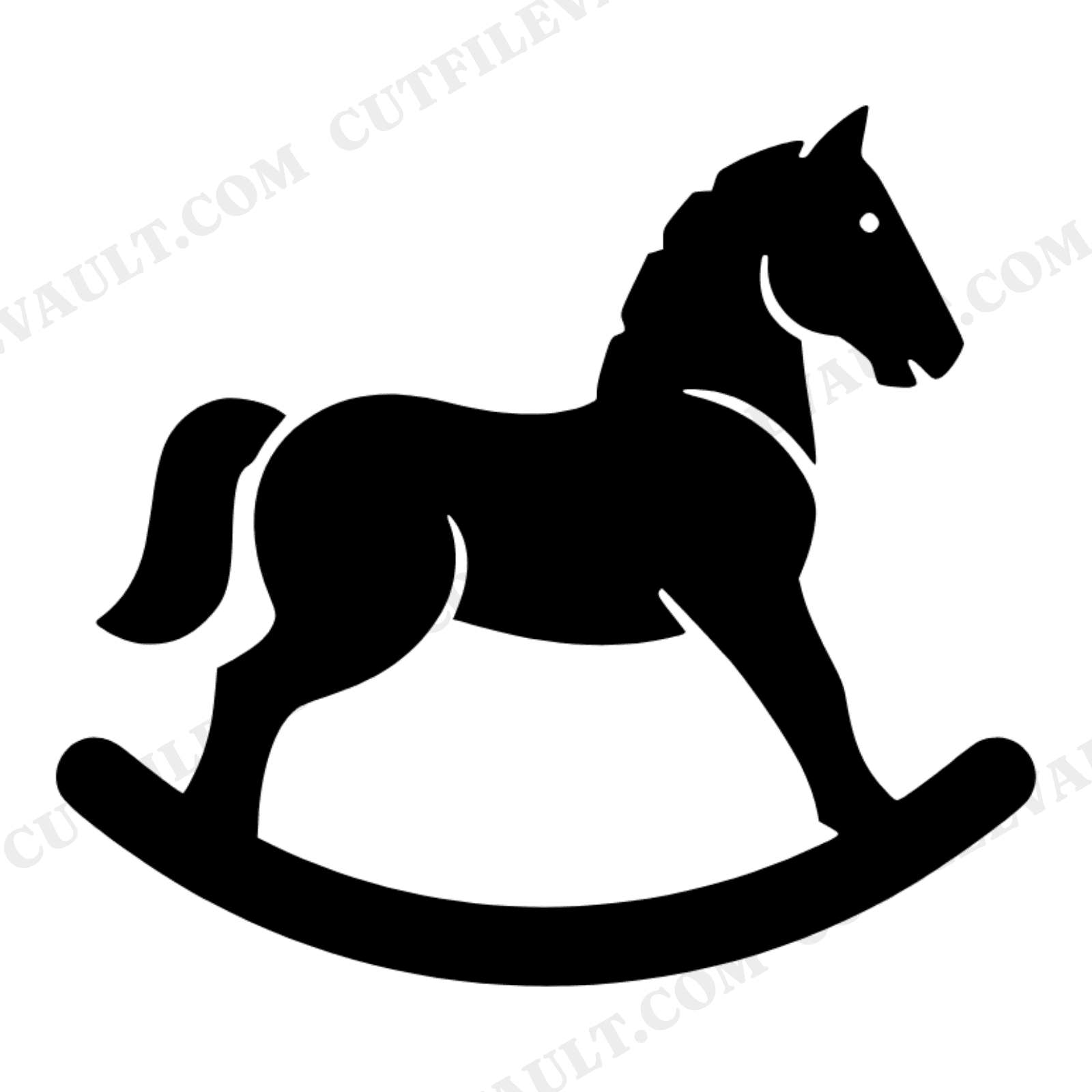 Rocking Horse SVG PNG, Modern Brutalist Christmas Nursery Decor Cut File for Vinyl Cricut, view 1