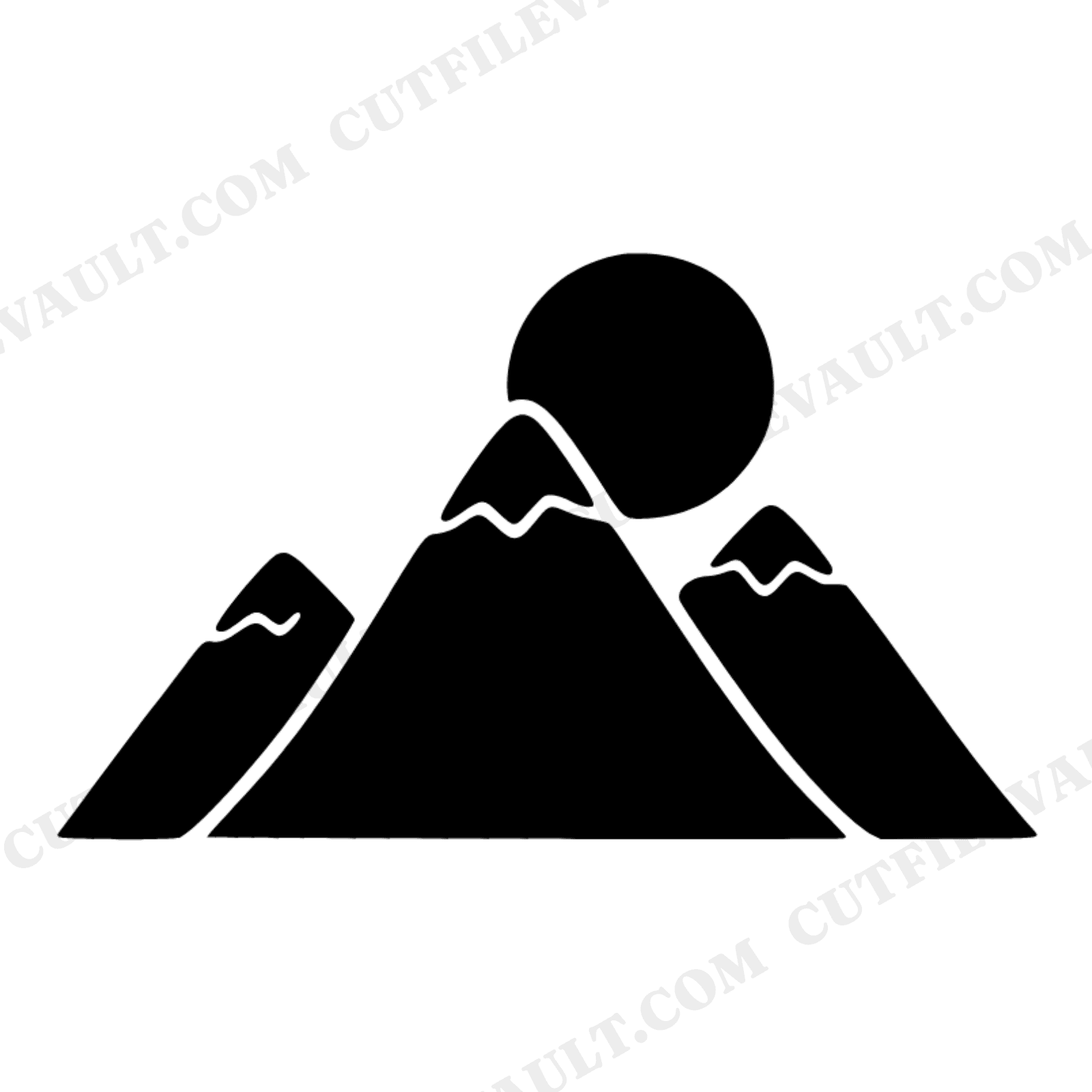 Boho Mountain Sunrise SVG PNG, Autumn Wall Art Cut File, Farmhouse Layered Mountain Design, view 1