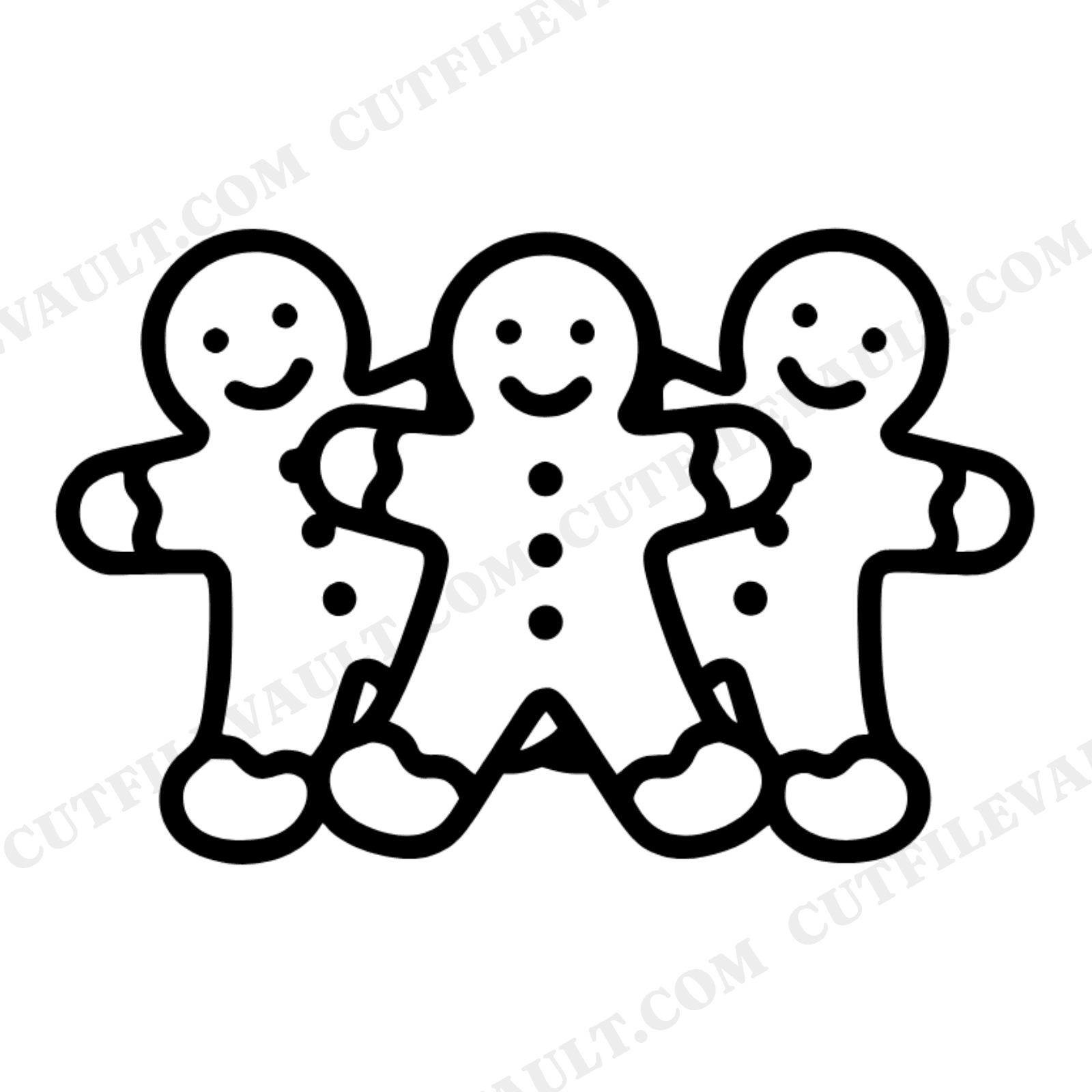 Gingerbread Cookie Cutter SVG PNG, Christmas Baking Kitchen Cut File, Holiday Line Art Design, view 1