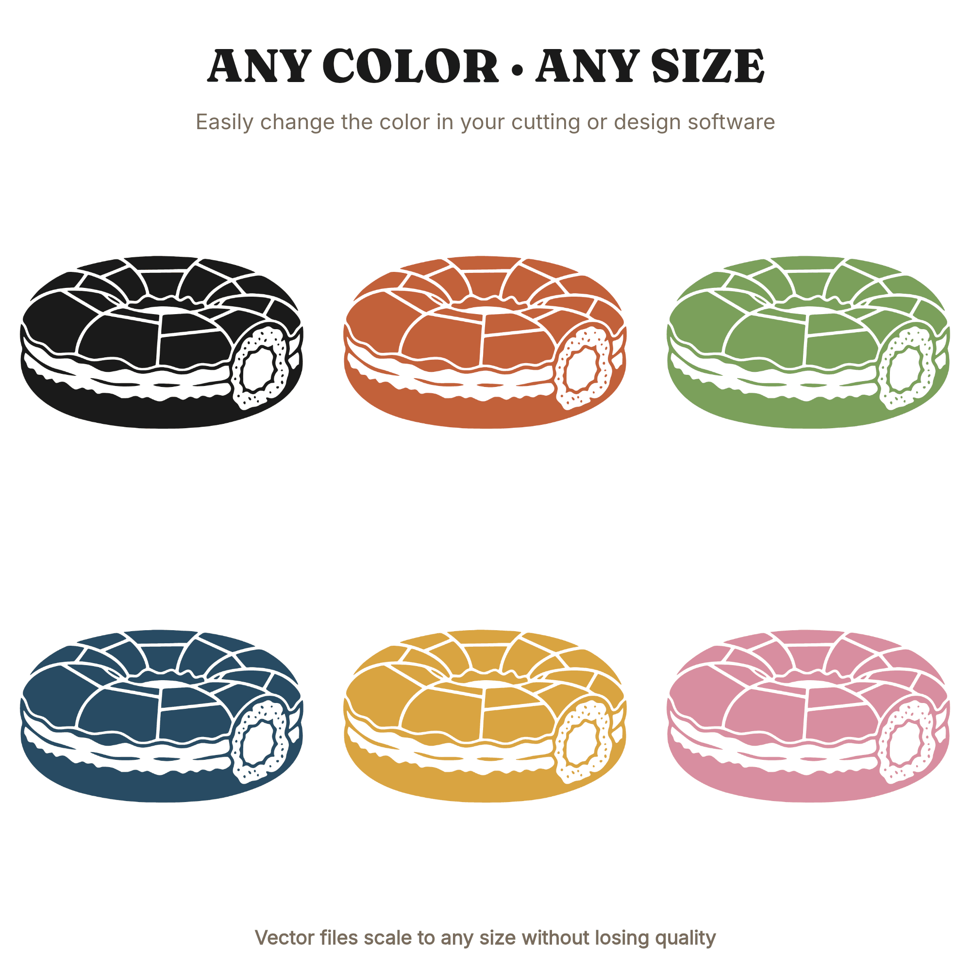 Stacked Layer Donut Cross Section Stained Glass SVG PNG, Modern Brutalist Bakery Cut File, view 2
