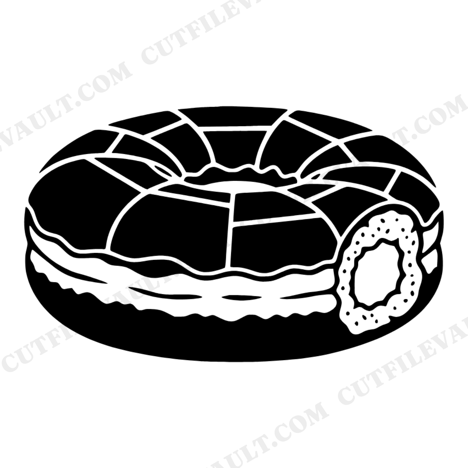 Stacked Layer Donut Cross Section Stained Glass SVG PNG, Modern Brutalist Bakery Cut File, view 1
