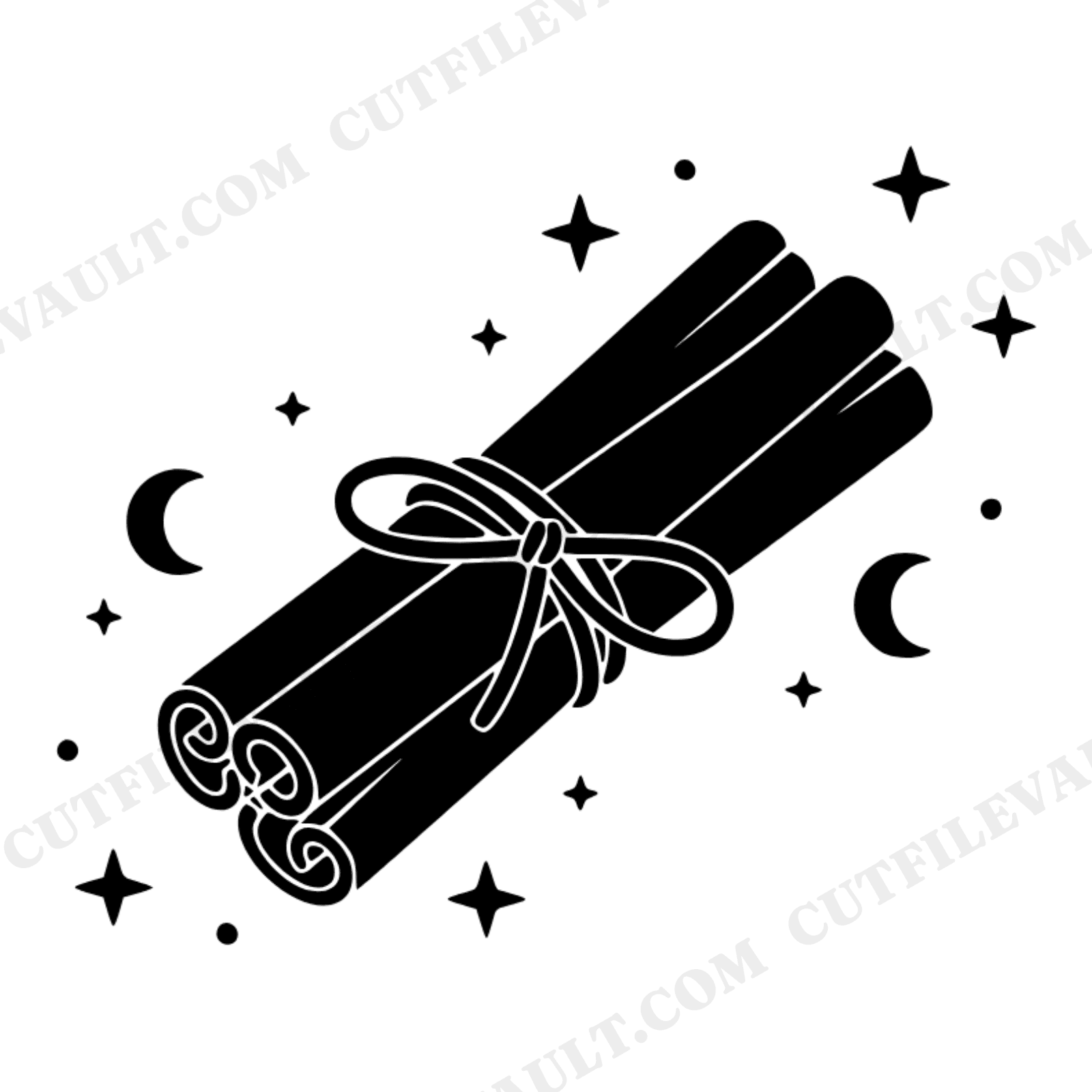 Celestial Cinnamon Bundle SVG PNG, Mystical Stars Moons Kitchen Decor Cut File for Autumn Crafts, view 1