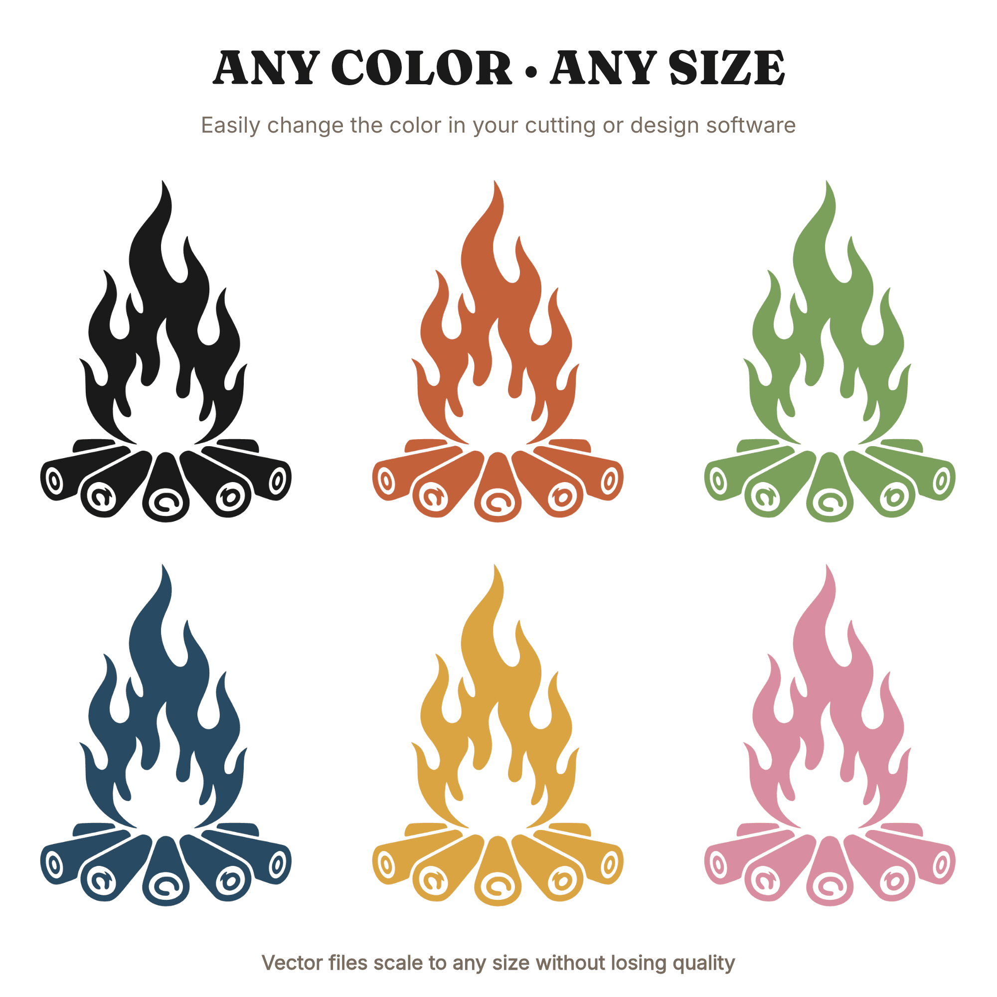 Radial Campfire SVG PNG, Abstract Blob Campfire Cut File, New Year Outdoor Adventure Celebration Design, view 2