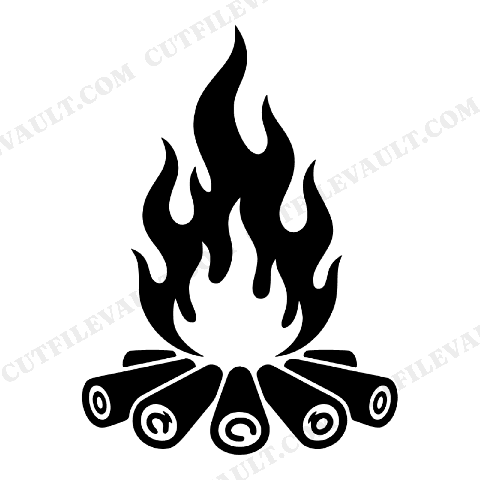 Radial Campfire SVG PNG, Abstract Blob Campfire Cut File, New Year Outdoor Adventure Celebration Design, view 1