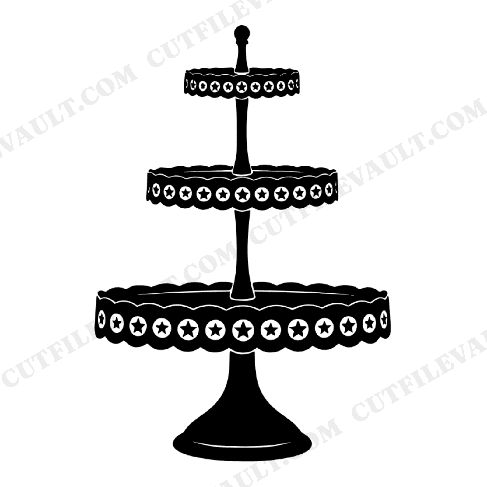 Celestial Tiered Cake Stand SVG PNG, Moon and Stars Bridal Shower Cut File, Mystical Party Decor, view 1