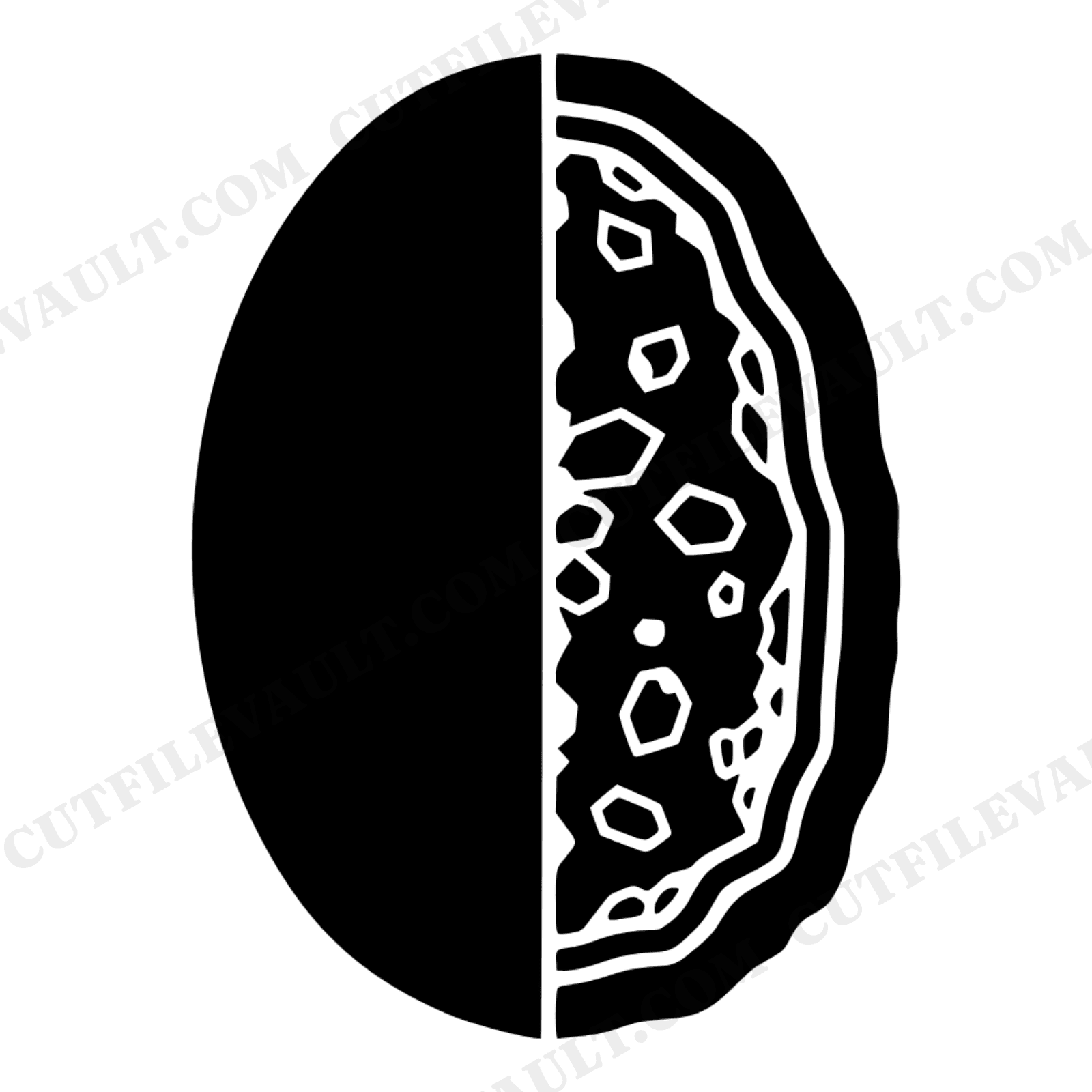 Vintage Geode Slice Split Crystal Silhouette SVG PNG Cut File Nature Botanical Design, view 1