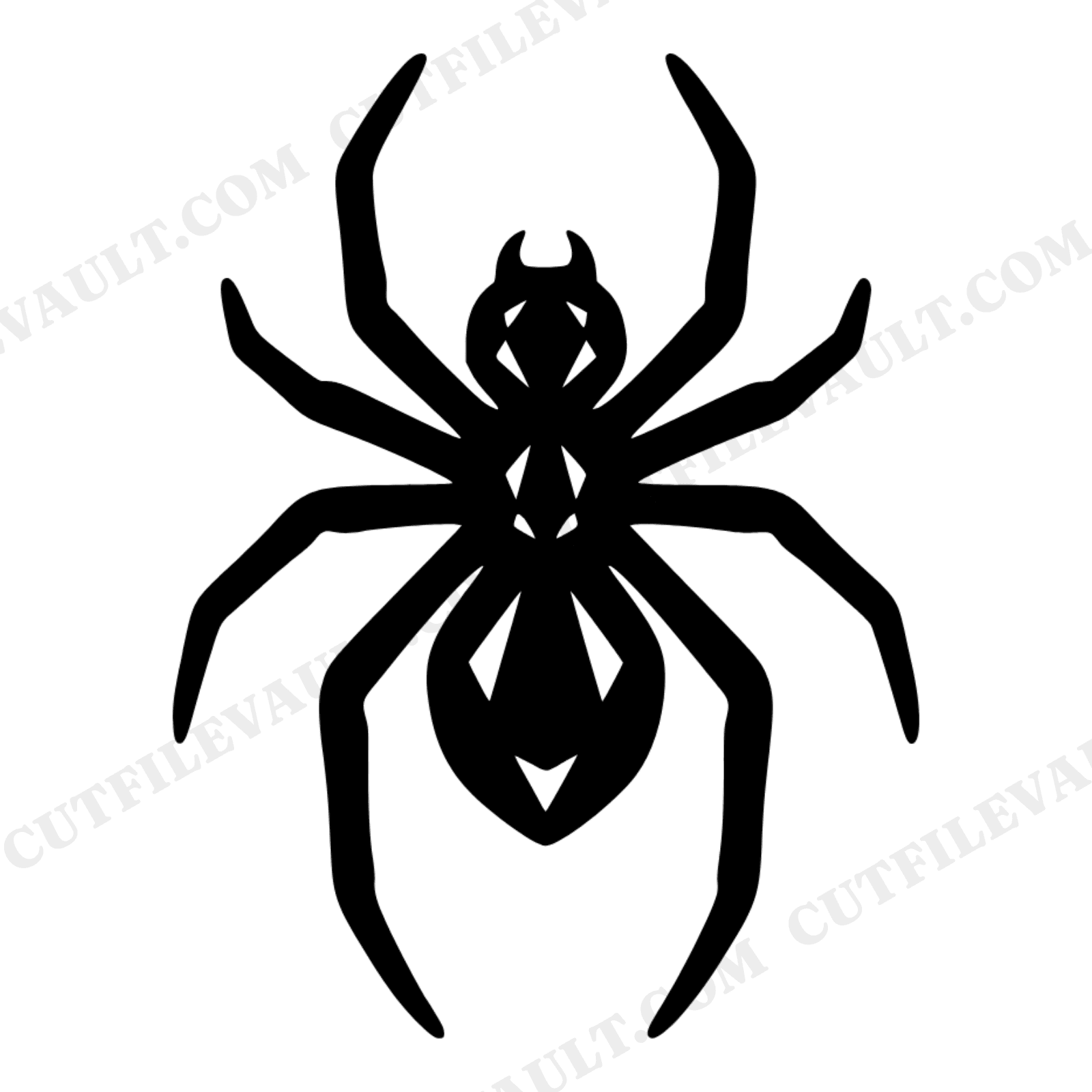 Faceted Gemstone Spider Halloween SVG PNG, Abstract Crystal Spider Silhouette Cut File, view 1