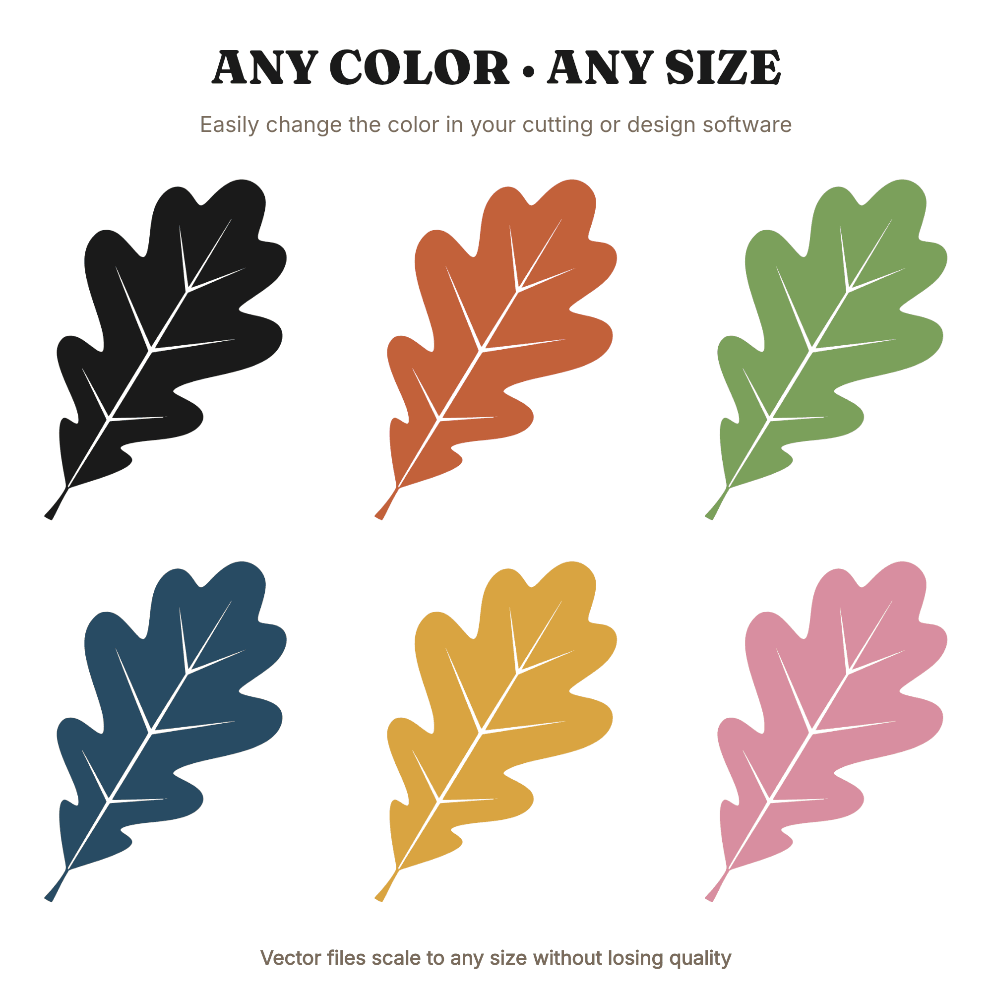 Art Deco Oak Leaf SVG PNG, Bold Geometric Autumn Fall Leaf Cut File for Cricut Silhouette, view 2